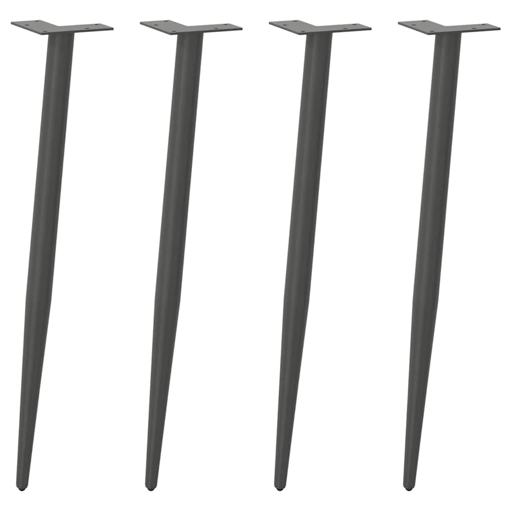 Nogi do stołu konsolowego w kształcie stożka 4 szt. Antracyt 72-73 cm Stal vidaXL