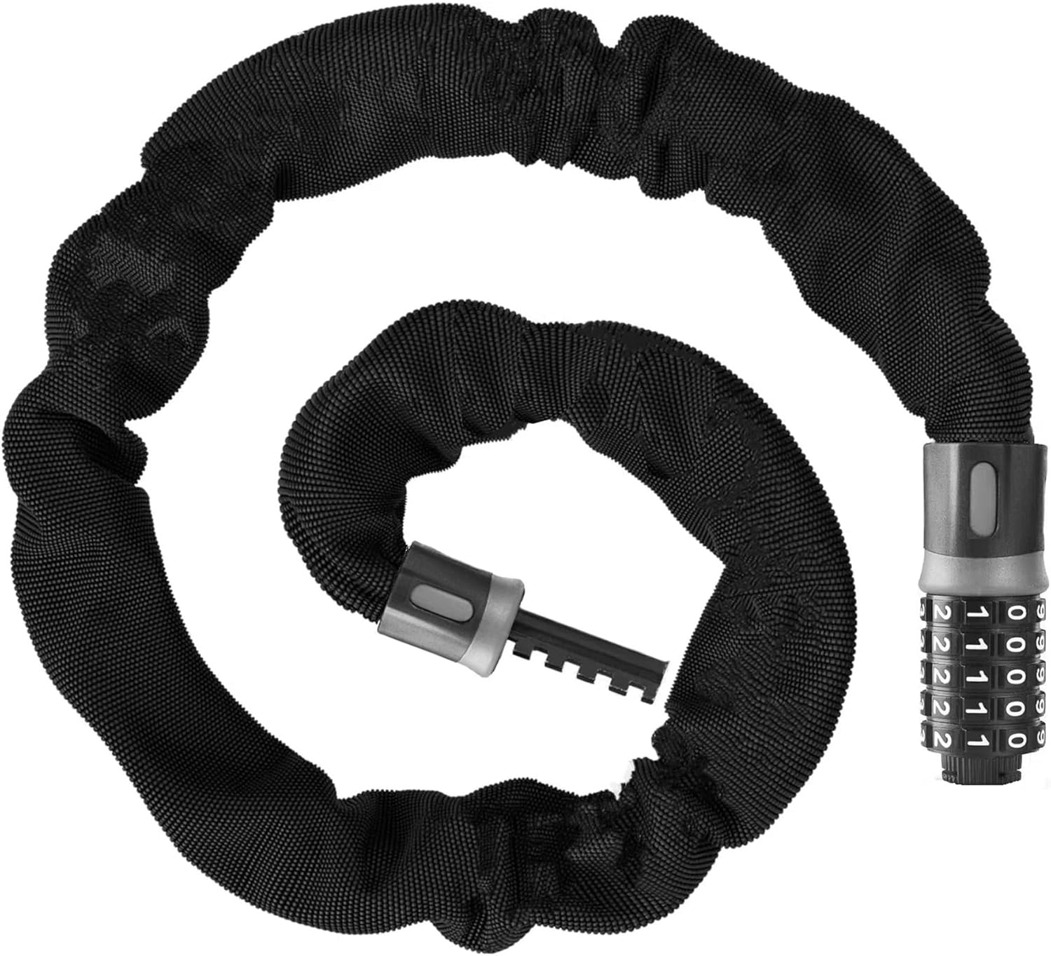 Chaîne Antivol Vélo à Code 4 Chiffres – 110g, 12x275mm, Housse PVC Anti-Rayures