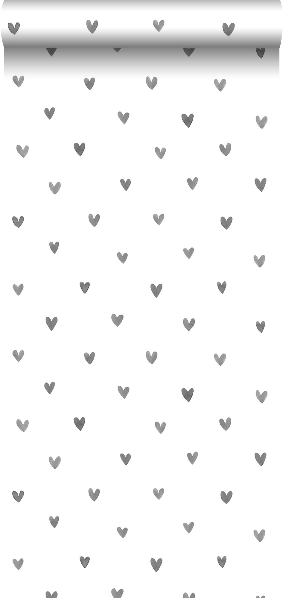 Tapeta serca konfetti szarymIbiałym - 53 cm x 10.05 m - WALLS4YOU