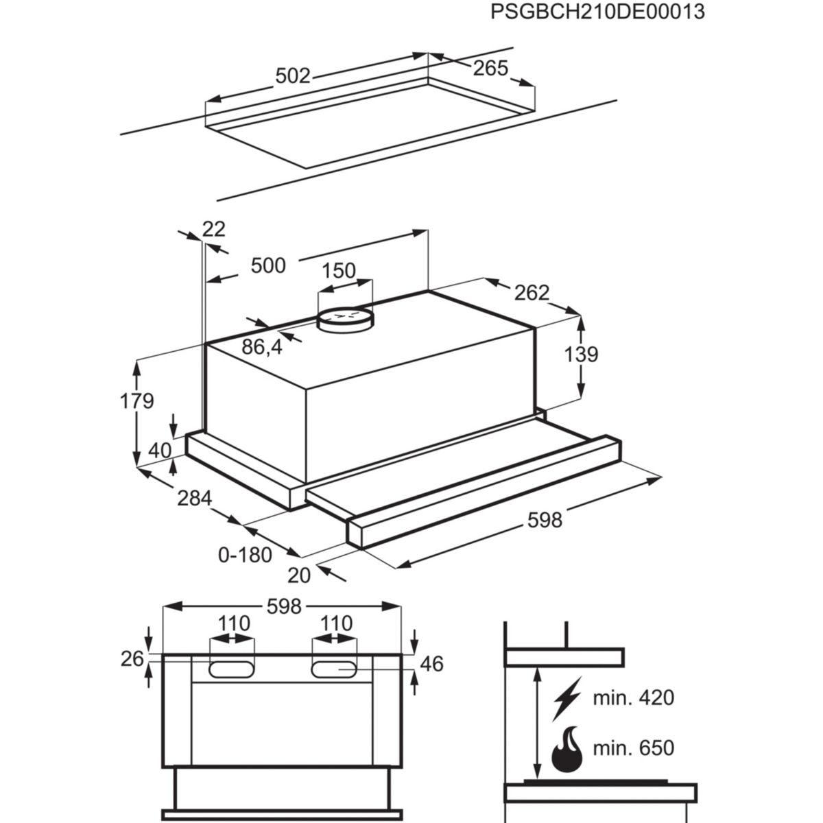 Electrolux LFP326S cappa aspirante Semintegrato (semincassato) Grigio 410 m3/h - 5