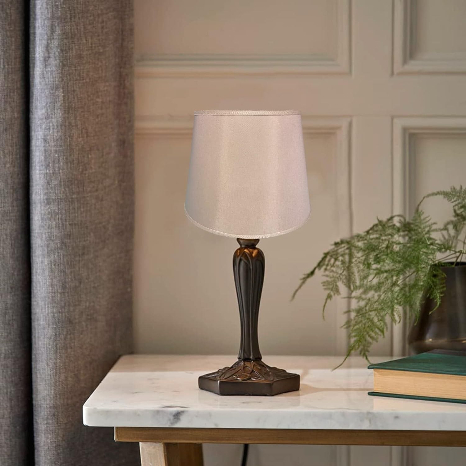 Paralume Home Sweet Home - Tessuto Nero, E27, 30x20x17cm, Per Lampade Tavolo - Foto 5