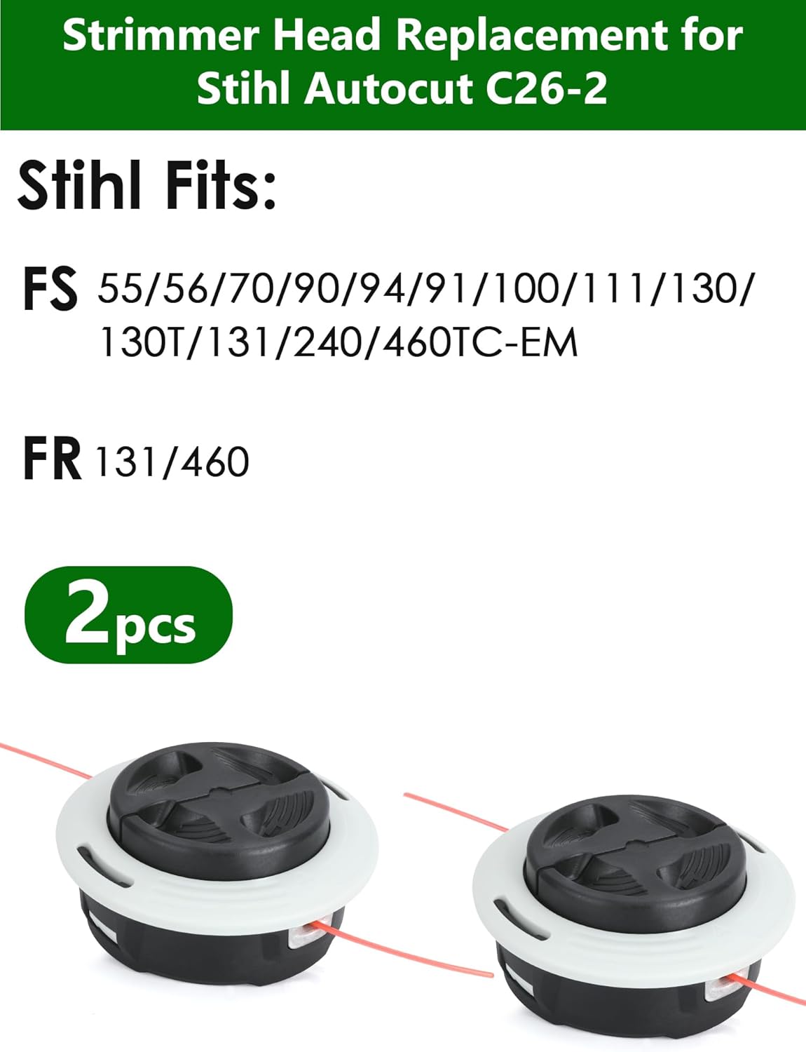 Juego de 2 cabezales de corte universales para cortabordes Autocut C26-2, compatibles con Stihl Autocut C26-2 FS55, FS56, FS80, FS85, FS87, FS90 | Leroy Merlin