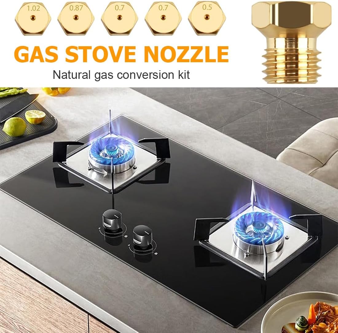Lot de 10 Gicleurs Gaz Butane Universel, Gicleur Butane pour Gazinière, Cuisinière et Plaque de Cuisson, Injecteur de Gaz Gicleur Bouteille Conversion - 3