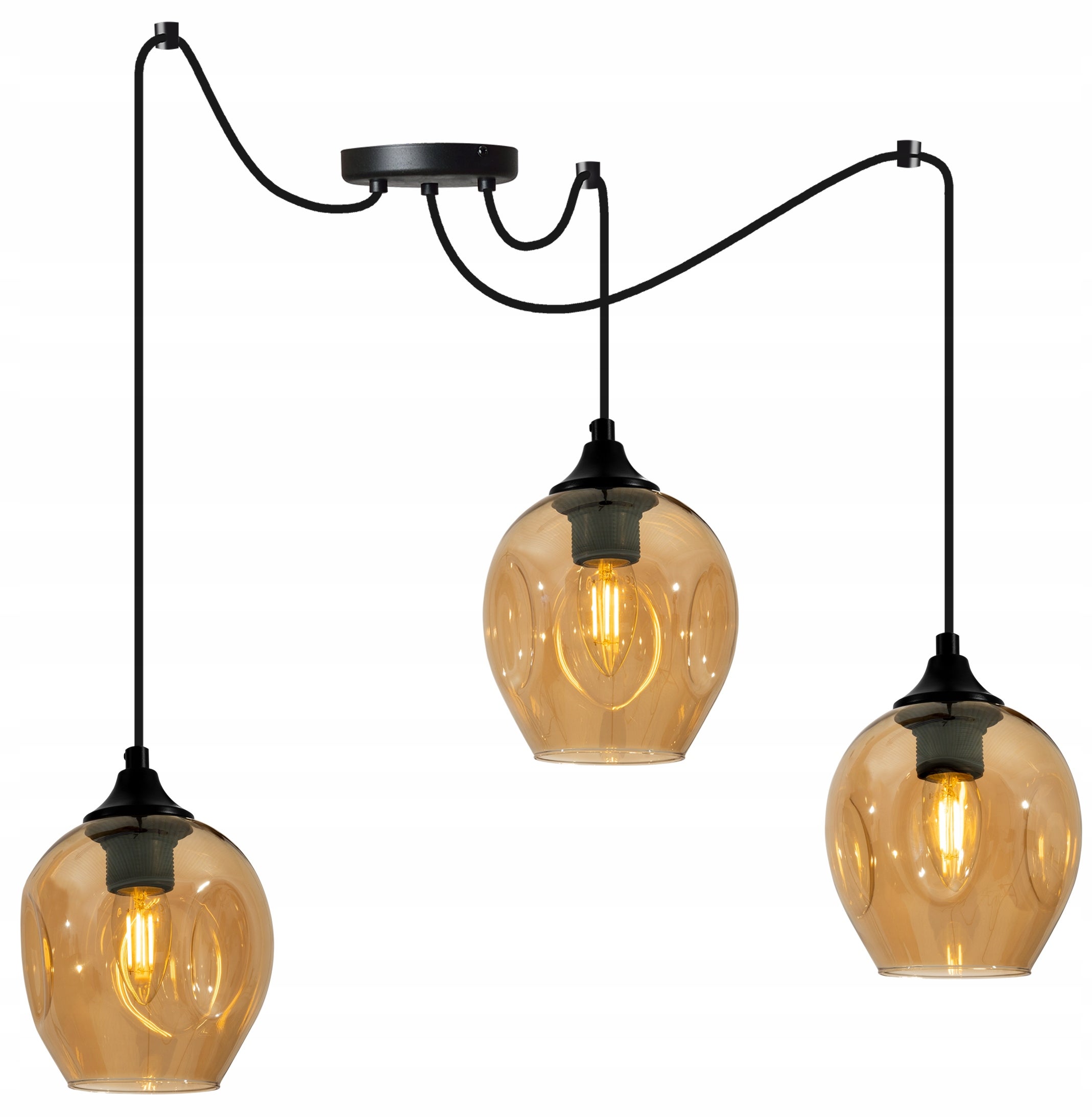 Lampa sufitowa wisząca Spider Praga loft 3xE27 abażur kulisty miedziany Light Home LH