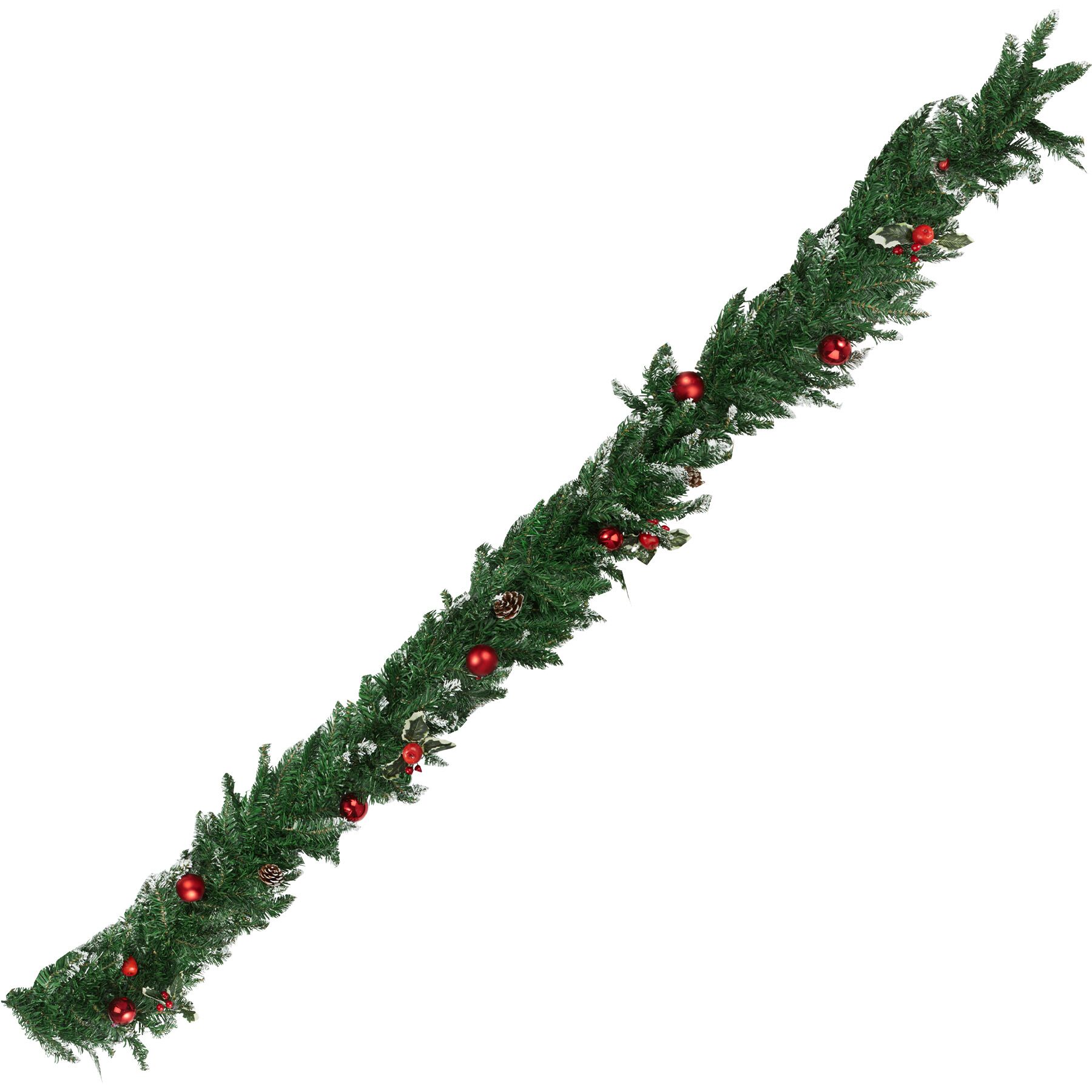 Tectake Guirlande boules et pommes de pin 2,7m - 2