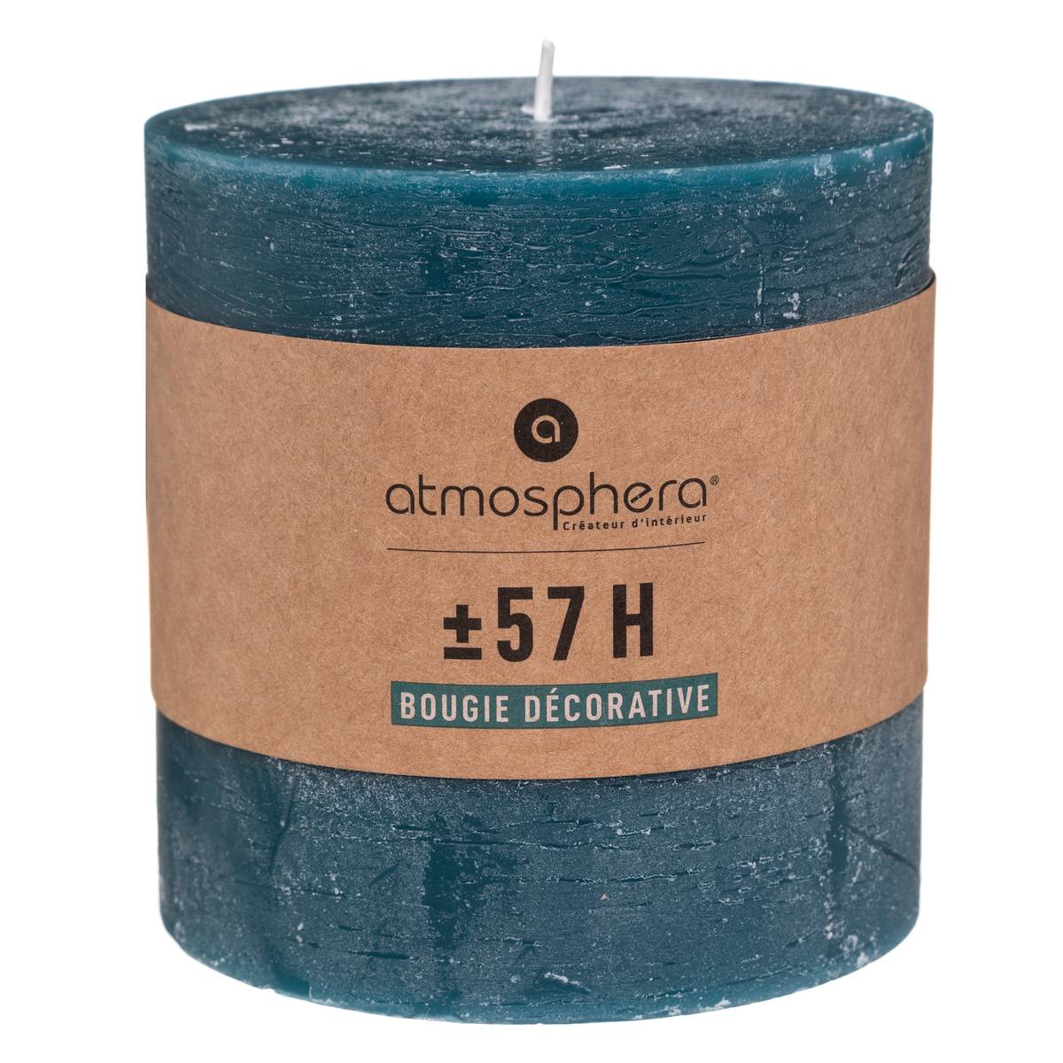 Bougie Rustique Noire Atmosphera – 663 G, 58 Heures De Combustion, Paraffine Élégante