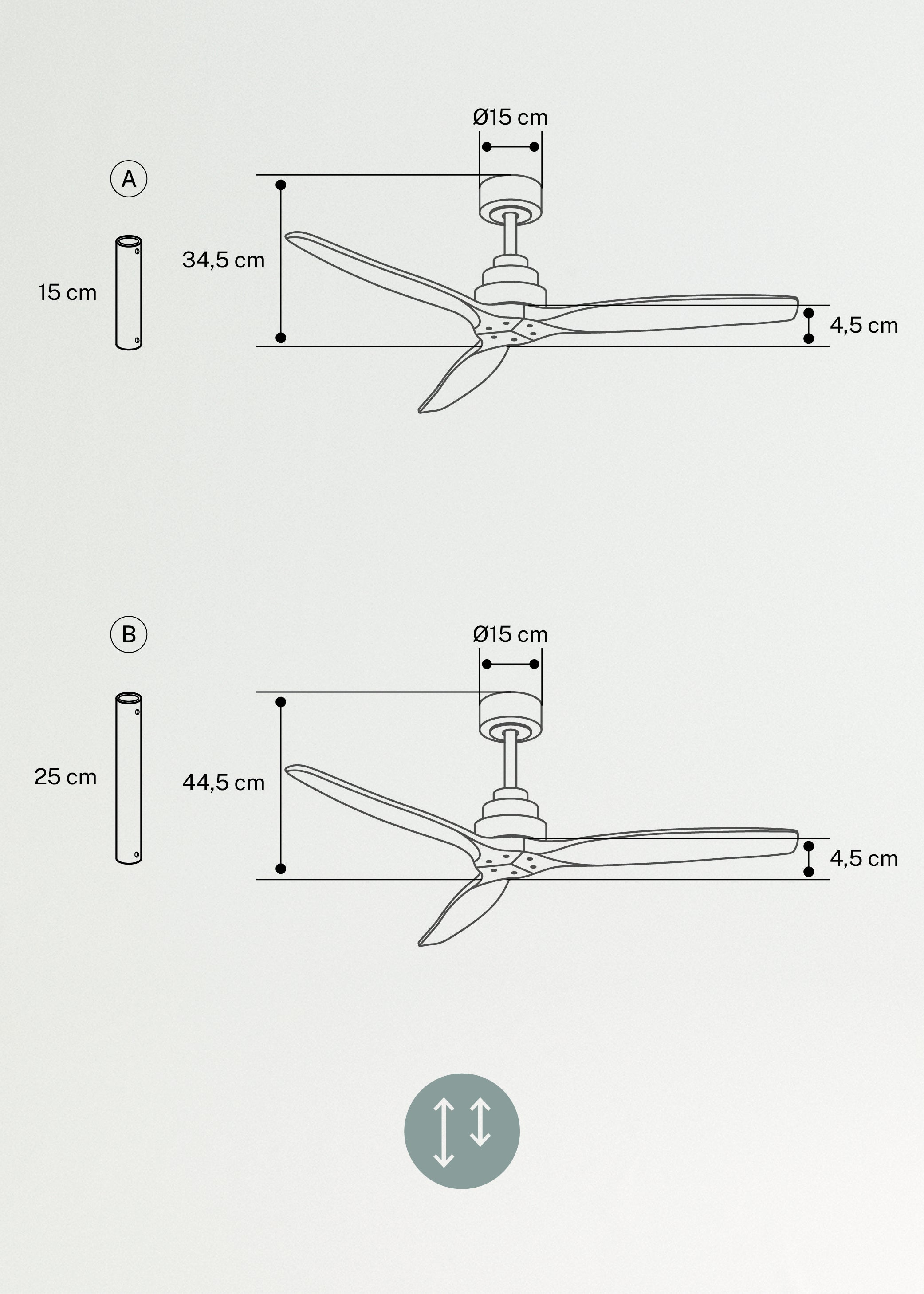 WIND STYLANCE M - Ventilateur de plafond 40W silencieux 100% bois Ø 132 cm sans eclaraige sans wifi - 7