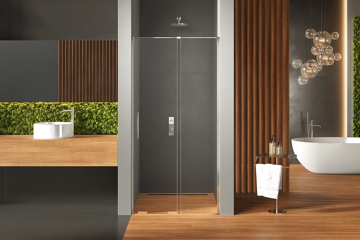 Porte de douche coulissante chromé 2 volets MALDIVES CHROME,Largeur