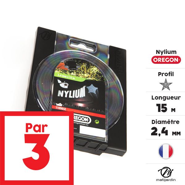 Fil nylon Oregon Nylium 2,4 mm x 15 m Etoilé Blister par 3 - 2