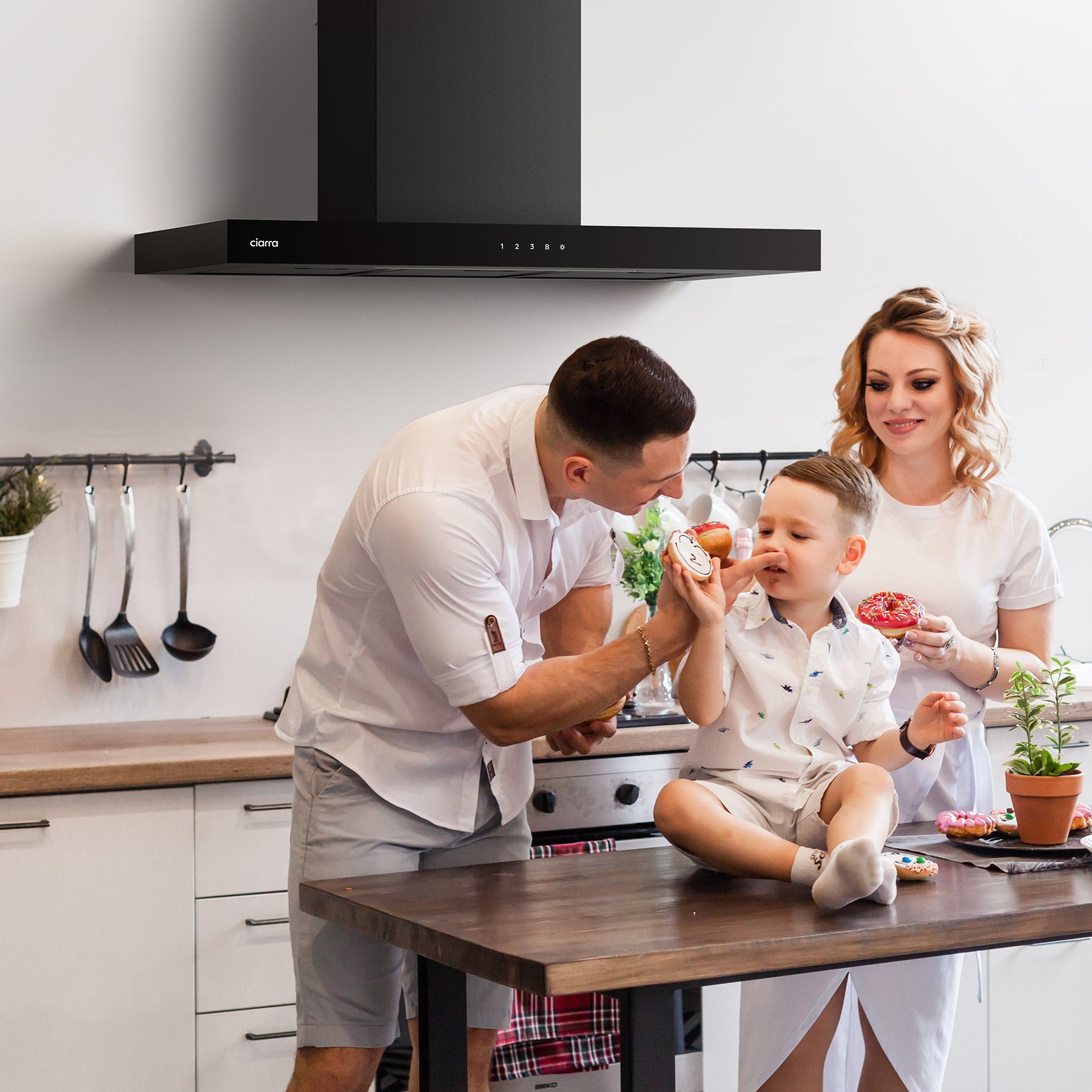 CIARRA Hotte Tactile 90cm 650 m3/h A+++ APP Contrôle Touche Tactile 4 Vitesses Booster LED Dimmable Noir CD9102B - 6