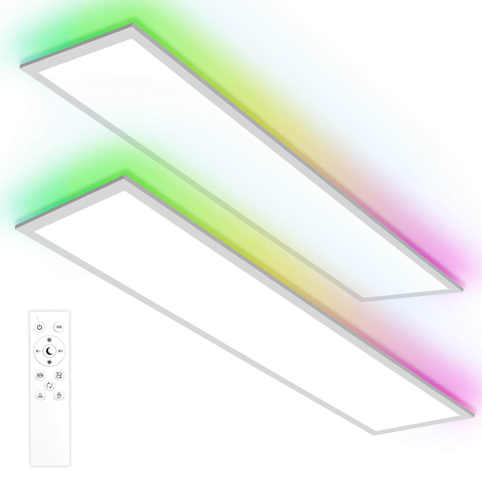 LOVHAUS 2 SZT Panel LED 120x30CM Z Podświetleniem RGB I Pilotem, Regulacja Barwy I Jasności, Z Funkcją Pamięci I Timerem, Wewn.