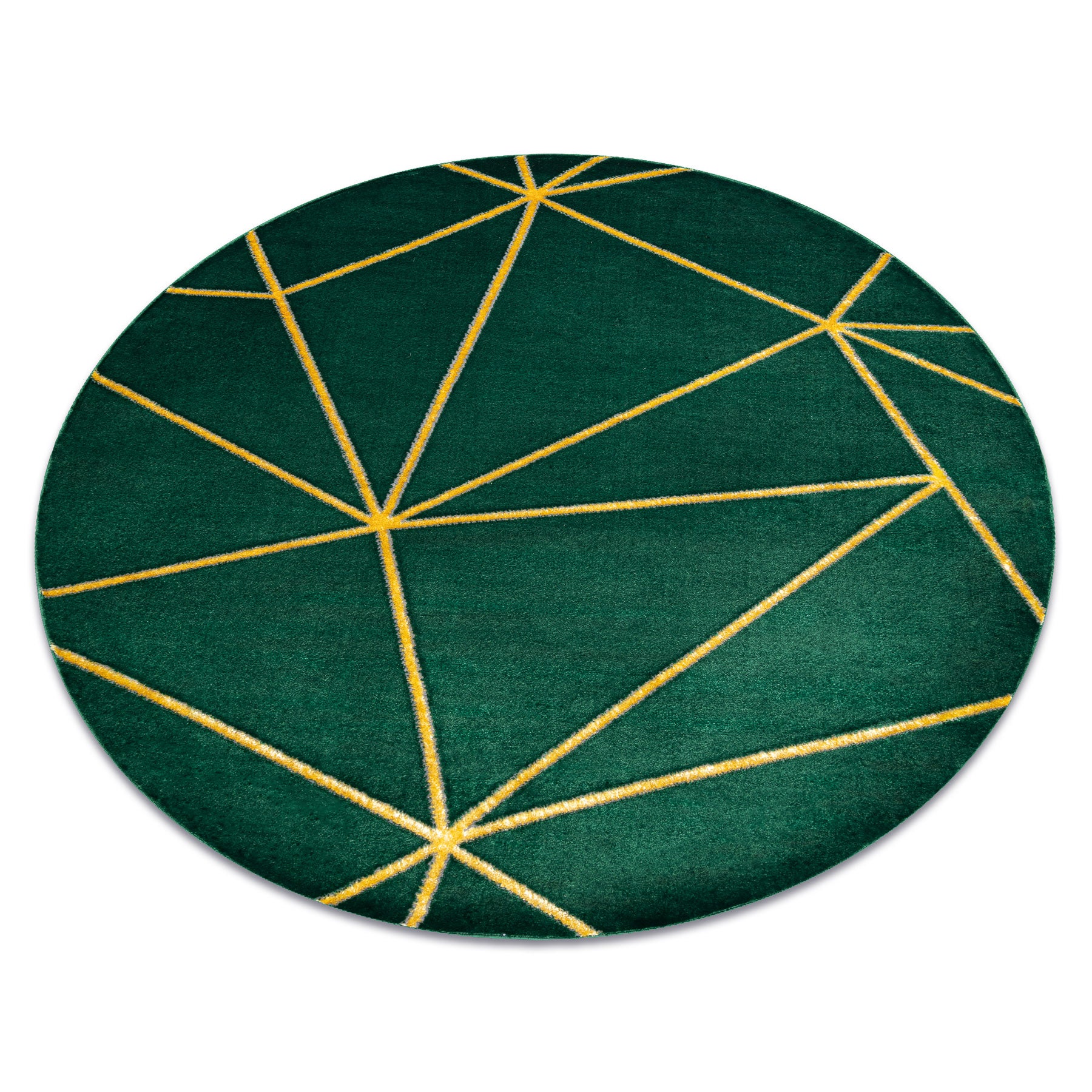 Alfombra emerald exclusivo 1013 circulo - glamour, elegante geométrico botella verde / oro circulo 160 cm