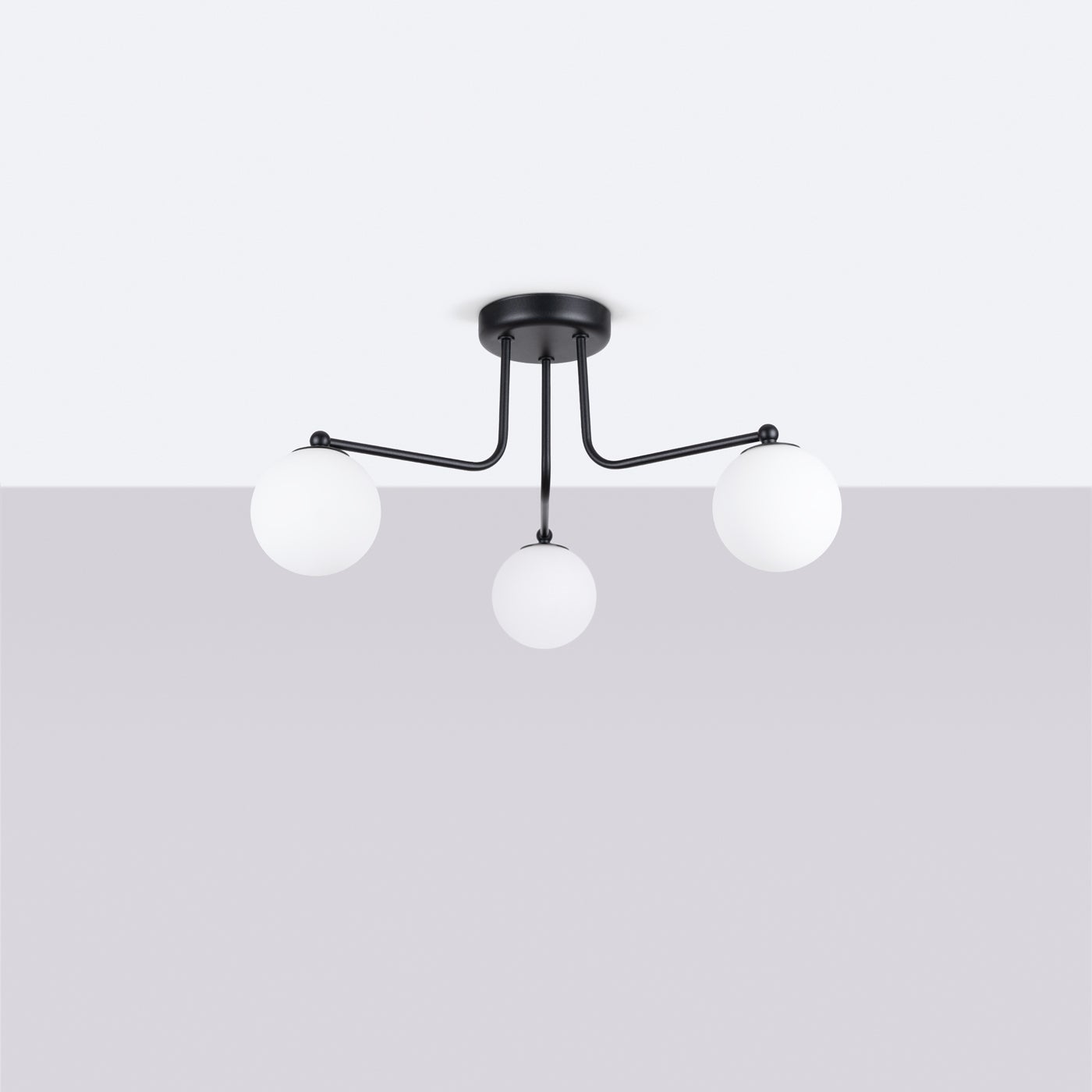 Żyrandol BEALY 3 czarny LED 4000K - 62x62x29cm Sollux