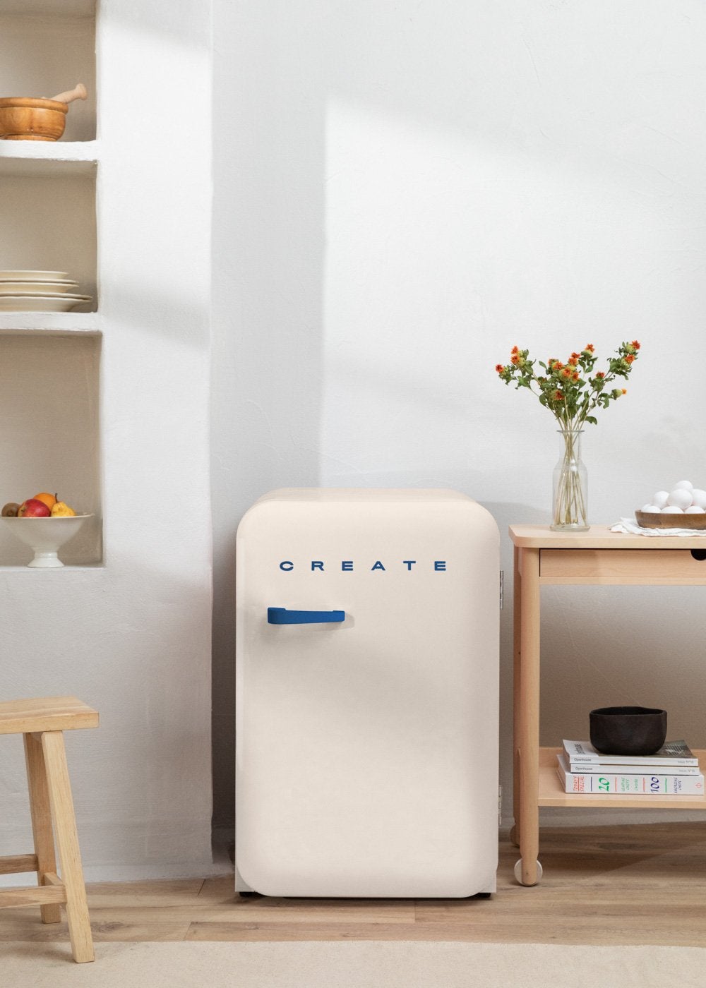 CREATE - FRIDGE RETRO 107L - Lodówka w stylu retro - Blanc cassé