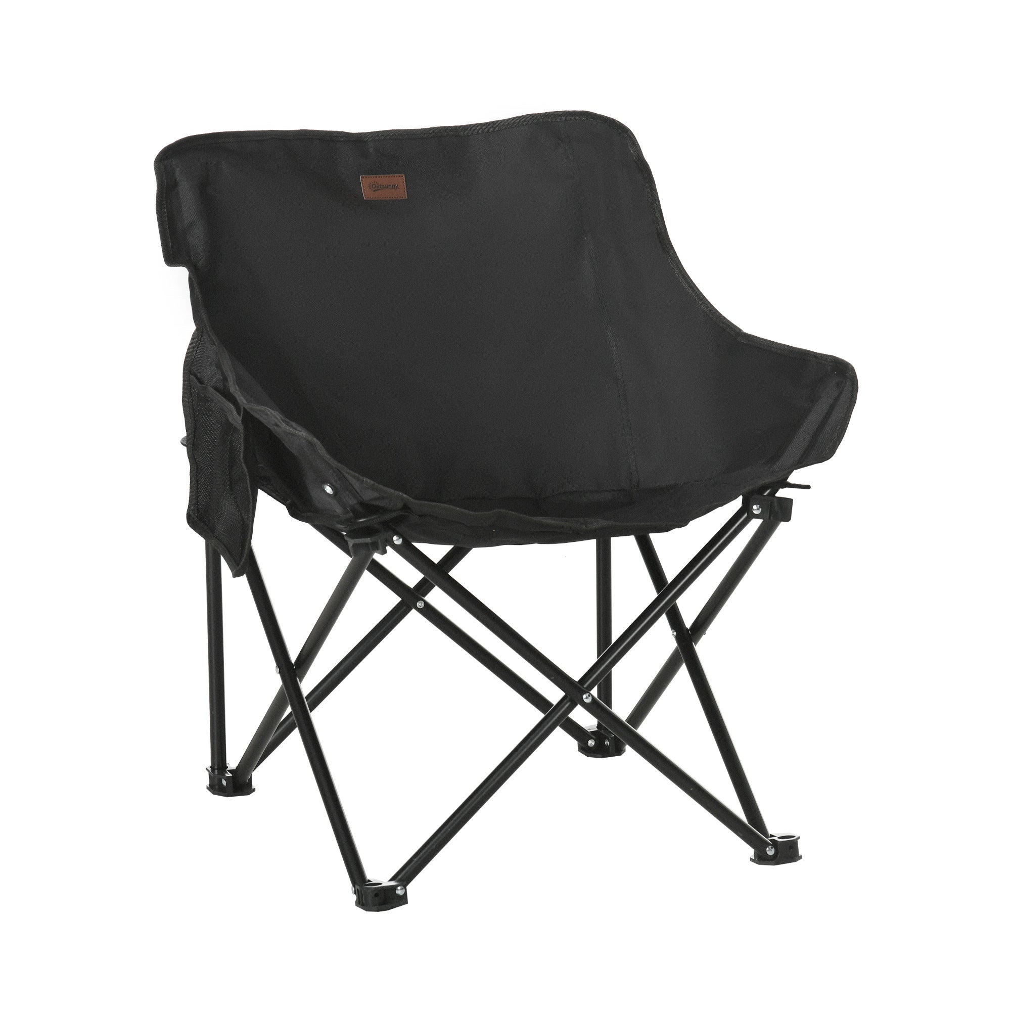 Outsunny  Silla De Camping Acero, Tela Oxford 61X54x66 Cm Negro , Leroy Merlin