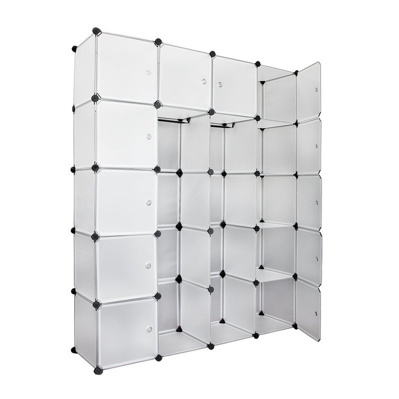 Scaffale A Cubi In Filo Metallico Bianco - 12 Cubi 30x30 Cm, Libreria Modulare Fai Da Te, Portata 10 Kg Per Cubo