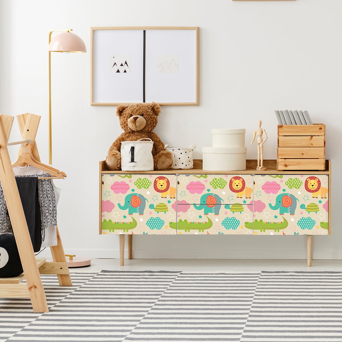 Pegatina muebles para niño animales africanos - adhesivo de pared - revestimiento sticker mural decorativo - 60x90cm - 5