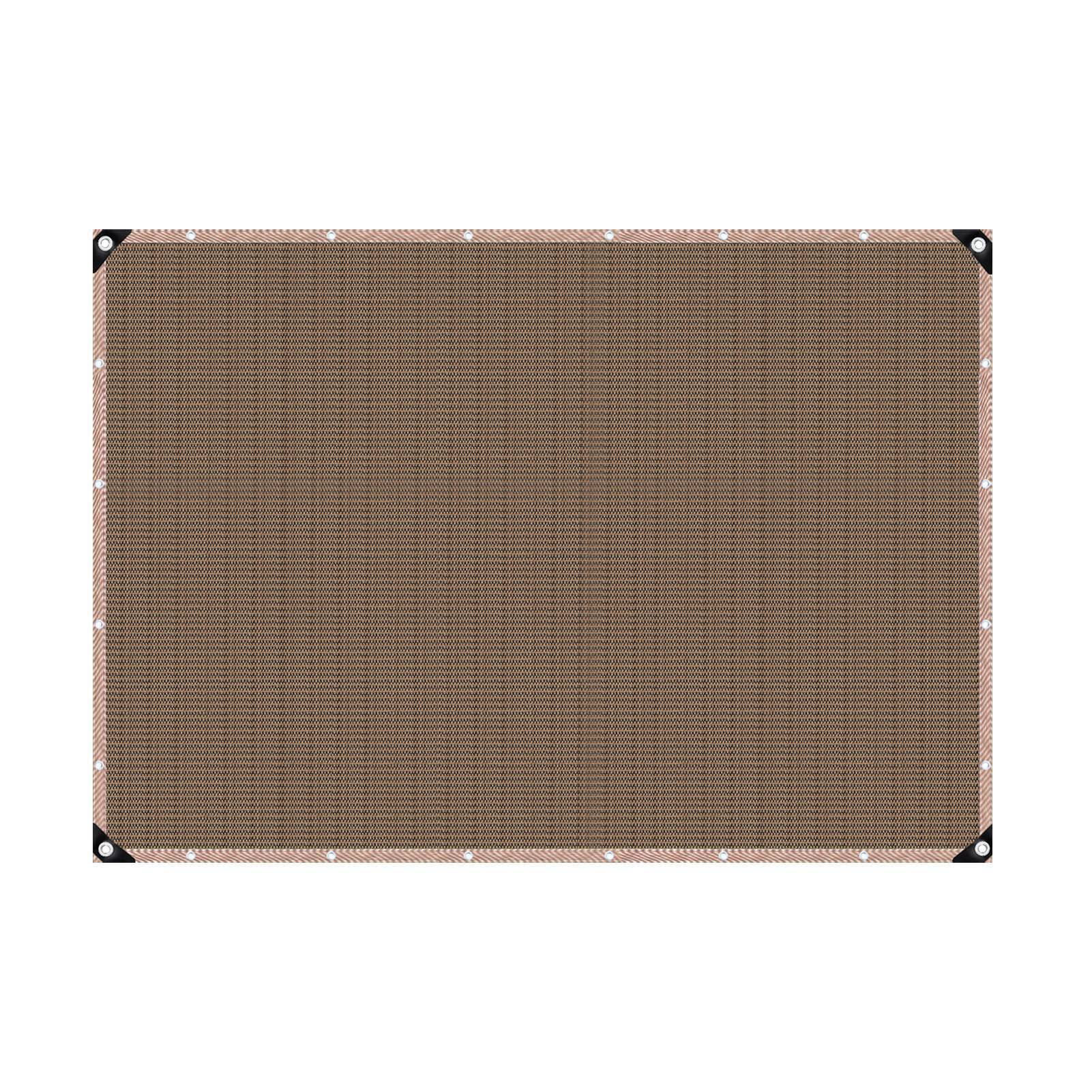 Copertura a vela in tessuto polietilene con 4 corde, parasole, per esterno, giardino, patio, cortile, tecon café, 2x5 m/6,56x16,4 piedi - 3