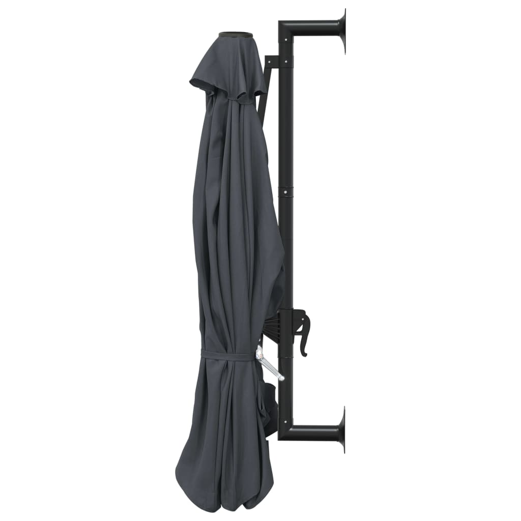 Maison Exclusive - Parasol mural avec mât métallique 300 cm Anthracite - 5