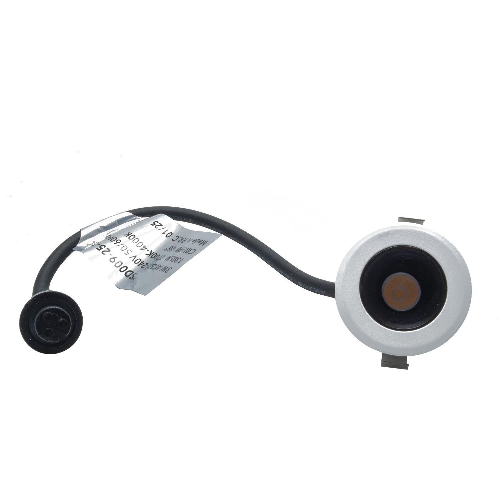 Mini faretto bianco incasso LED 3W CCT da 2700K a 4000K luce SPOT 26 gradi box doccia bagno IP44 vetrine espositori RA90 - 2