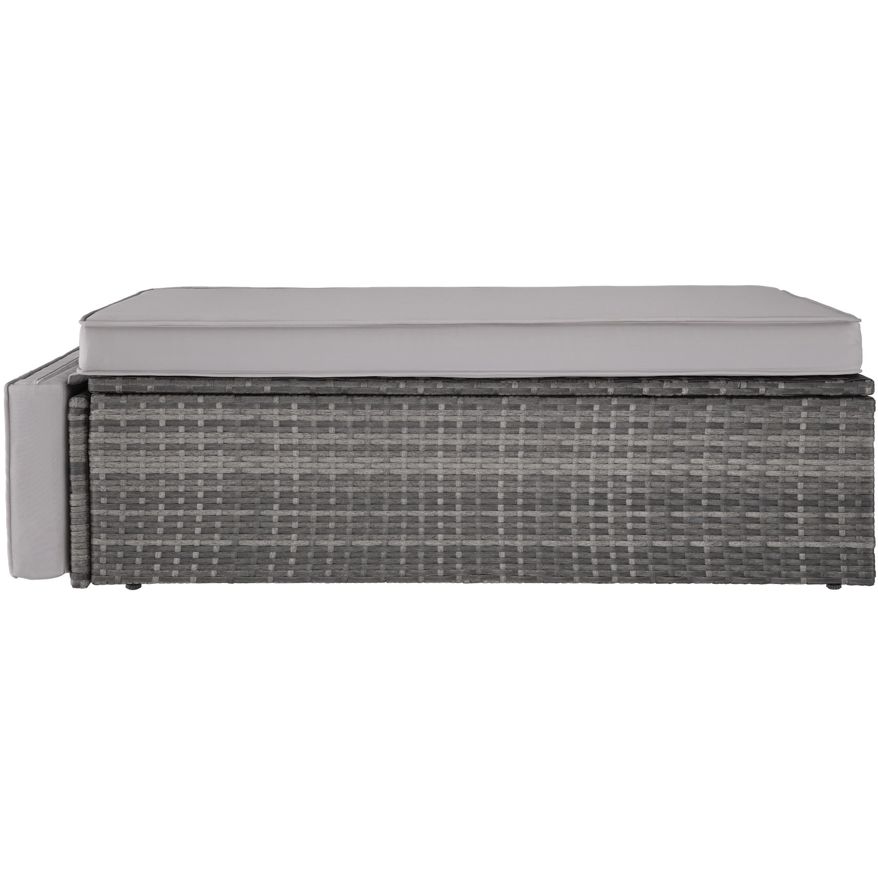 Divano da giardino Lounge in polietilene e acciaio 2 posti con poggiapiedi pieghevole TECTAKE - 5