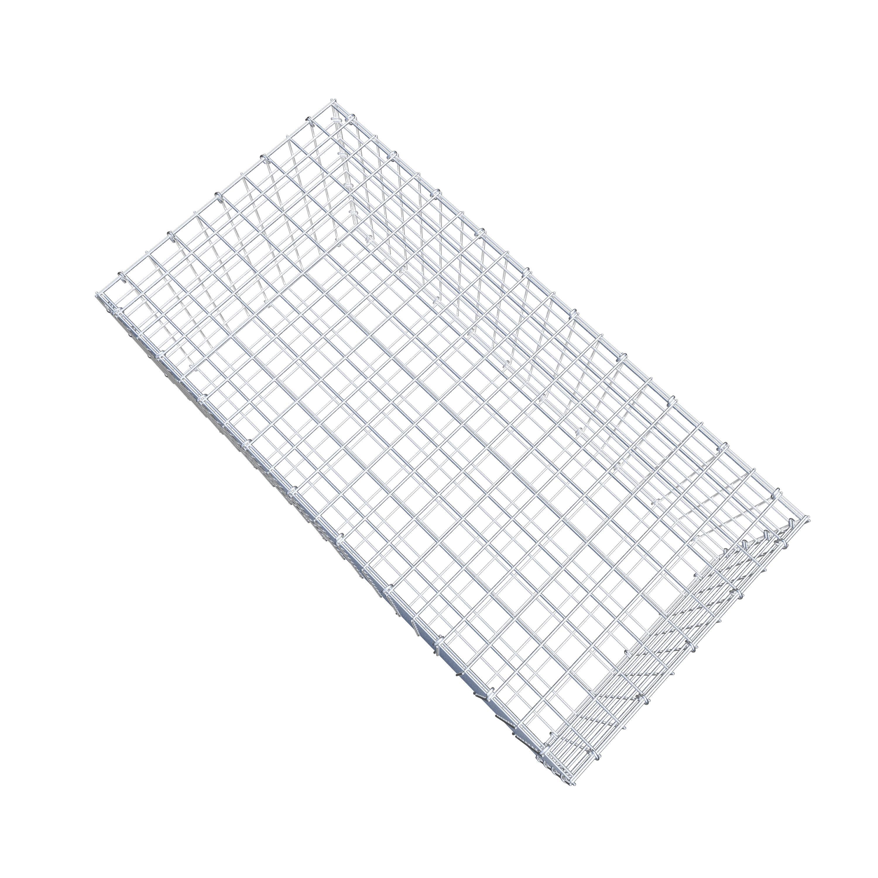 Gavión de acero galvanizado 100x40x50cm (LxAxP), malla 5 x 5cm, Anillo en C, jaula metálica para muro o jardín - 8