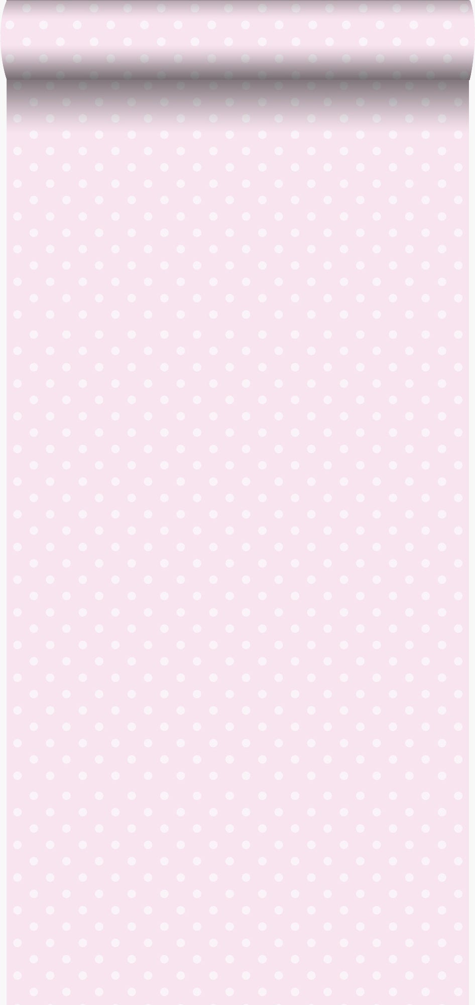 Tapeta kropki w błyszczącym różu - 53 cm x 10.05 m - ORIGIN