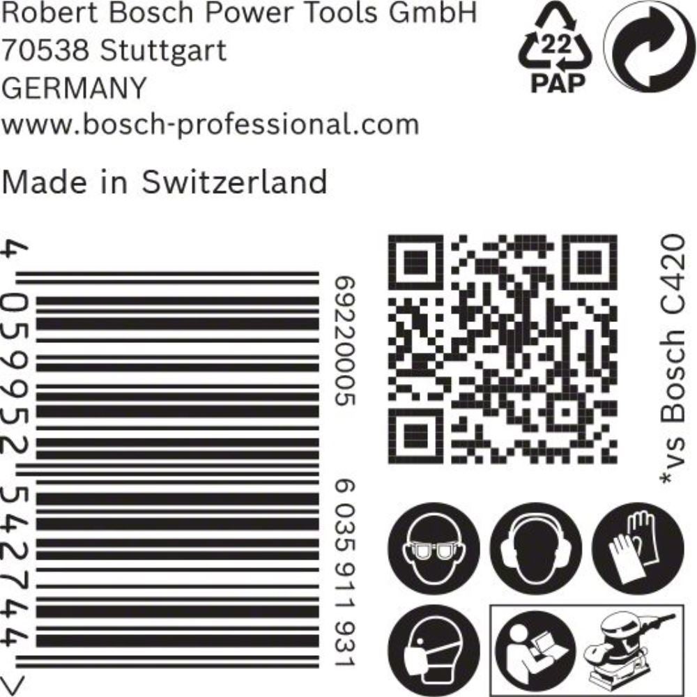 Bosch Accessories EXPERT C470 2608900936 Papier abrasif pour ponceuse vibrante perforé Grain num 60 (L x l) 186 mm x 93 - 4