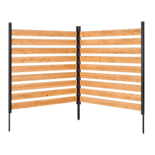 Panneau de Cloture SucceBuy 2 PCS pour Cache Climatiseur Exterieur 121,9x124,4 cm, pour Masquer les Poubelles et Embellir le Jardin, avec Piquets