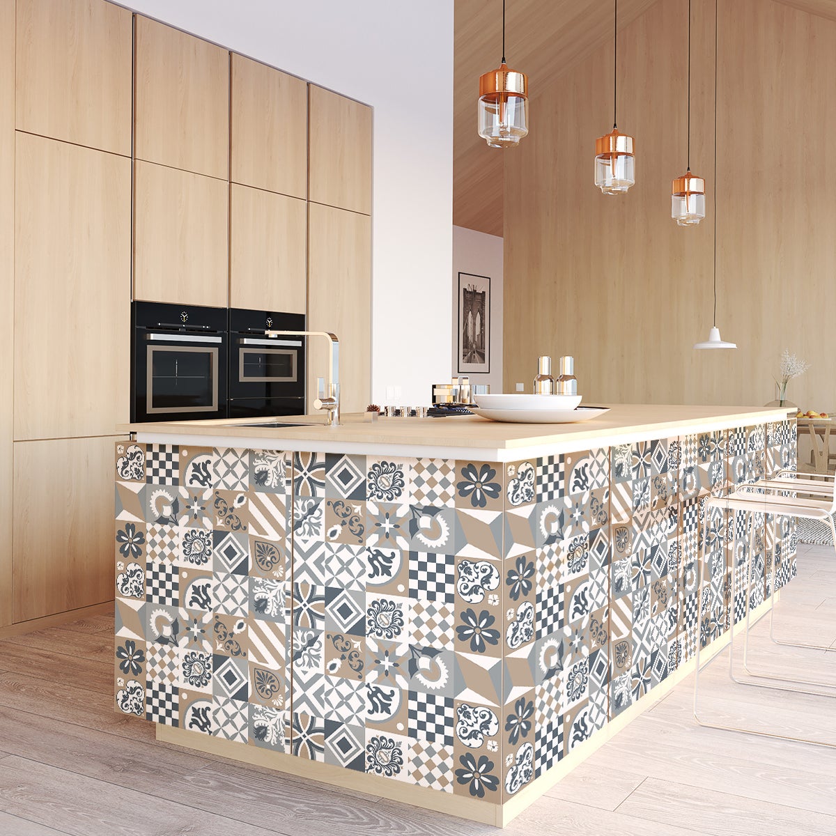 60 vinilos baldosa de cemento muebles barcenas - adhesivo de pared - revestimiento sticker mural decorativo - 60stickers10x10cm