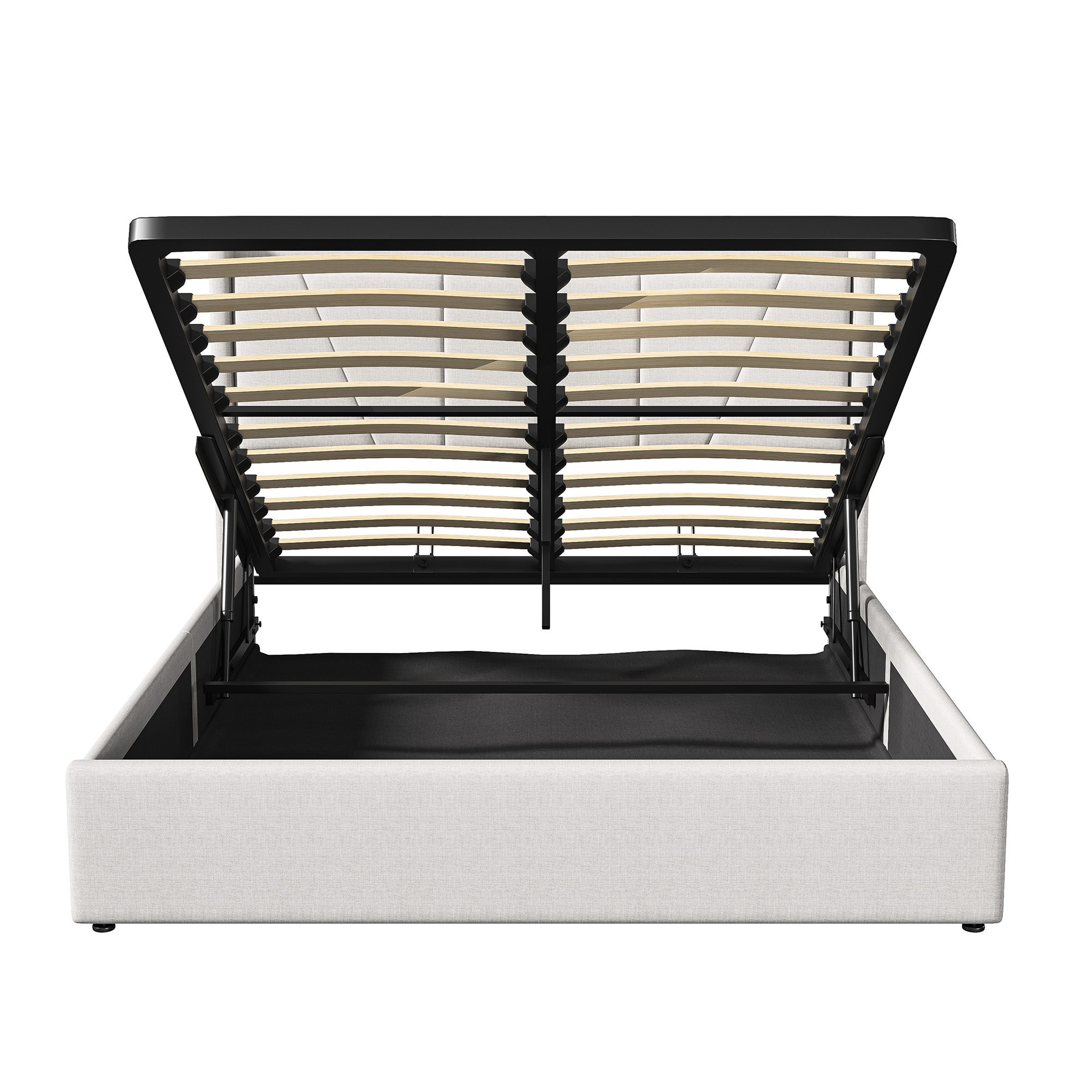Lit Coffre 160x200 avec USB et Type C, Lit capitonné avec Sommier à Lattes, Lit Double, Beige - 7
