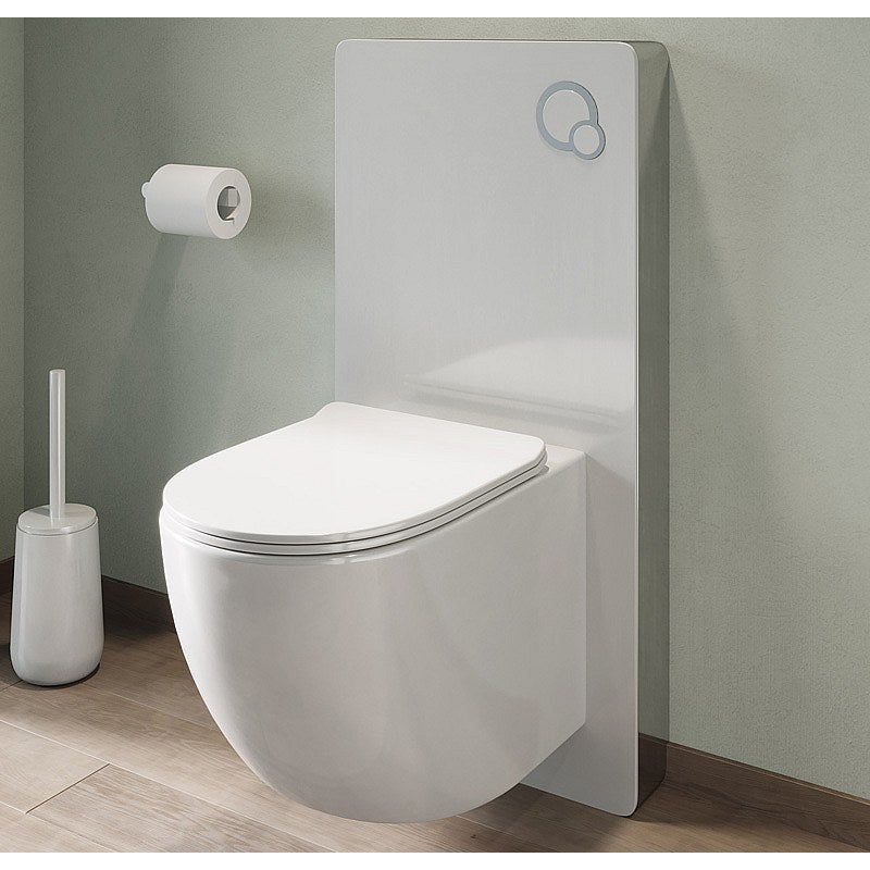 Podwieszana toaleta z dekoracyjnym stelażem - Biały połysk -JAVOINE