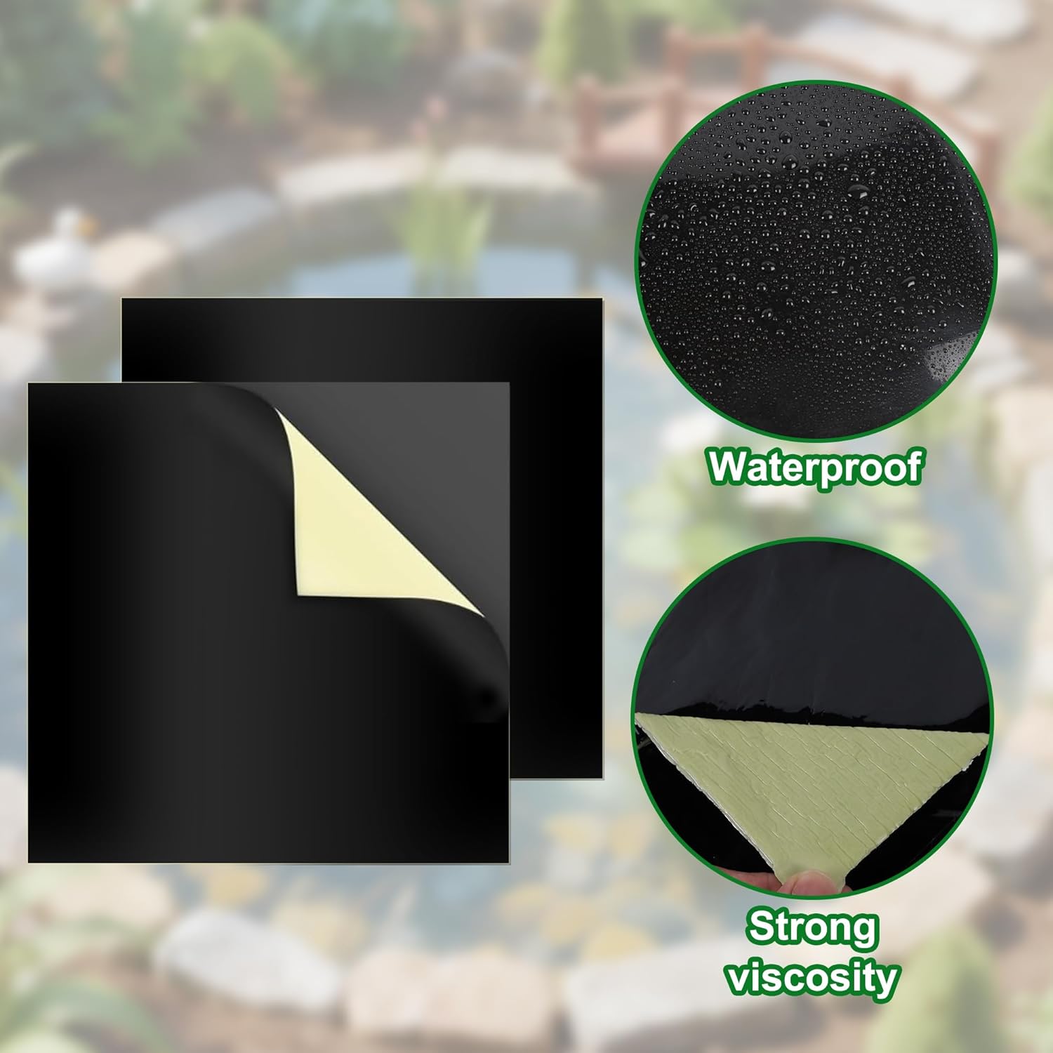 Kit de réparation pour bâche de bassin (2 pièces) – Kit de patchs adhésifs en caoutchouc 8