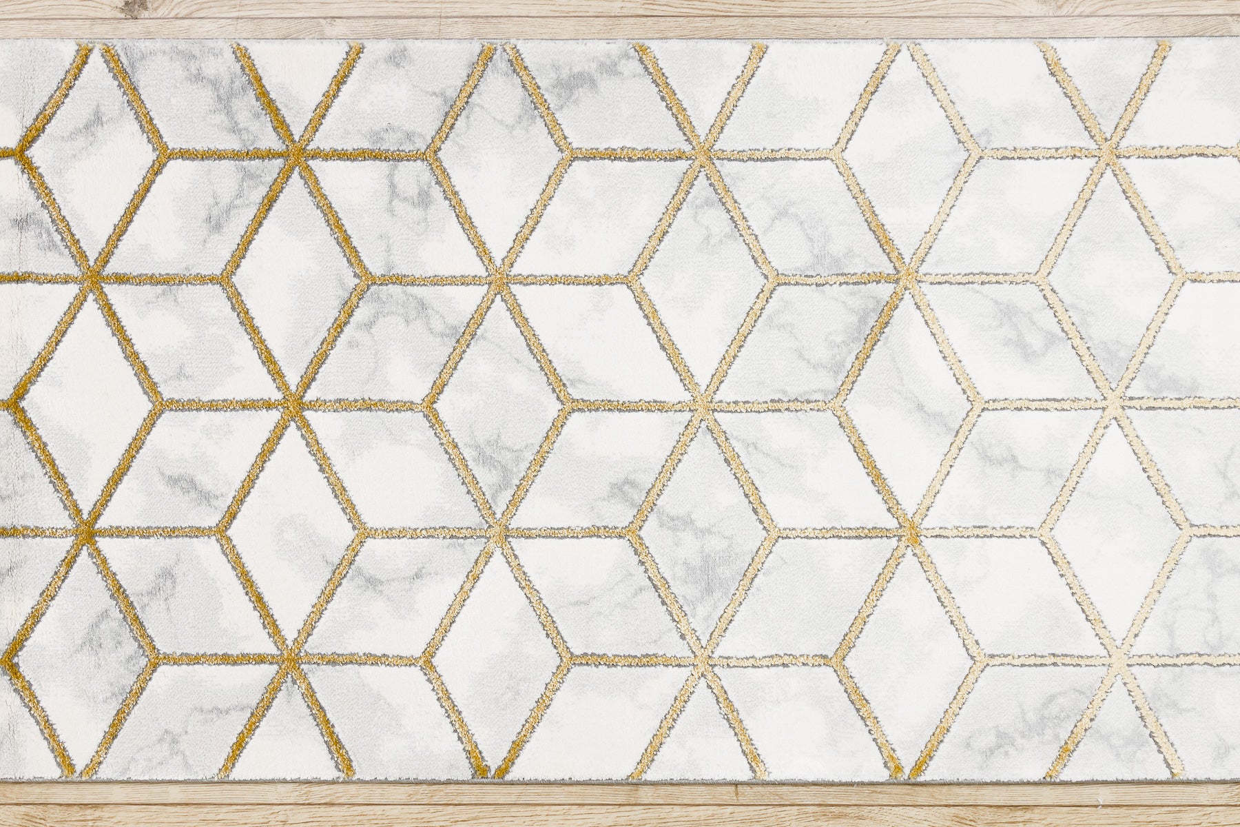 Passatoia EMERALD esclusivo 1014 glamour, elegante cubo crema / oro 70 cm 70x680 cm - 5