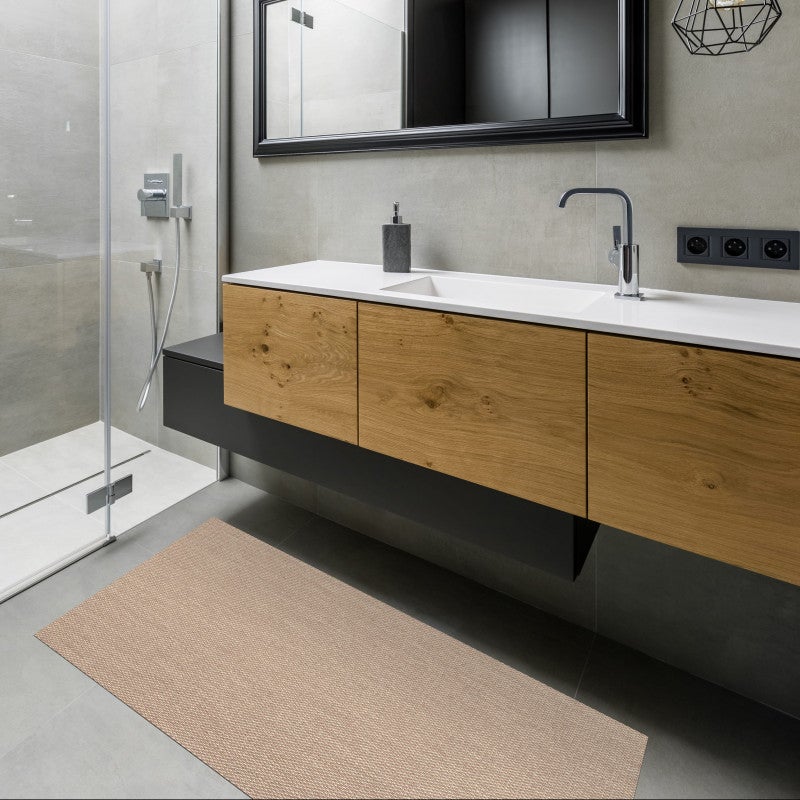 Tapis en vinyle Premium, tapis de intérieur de decoration Tapis en PVC antidérapant et résistant, pour intérieur et extérieur Brun 60 x 90 cm - 5