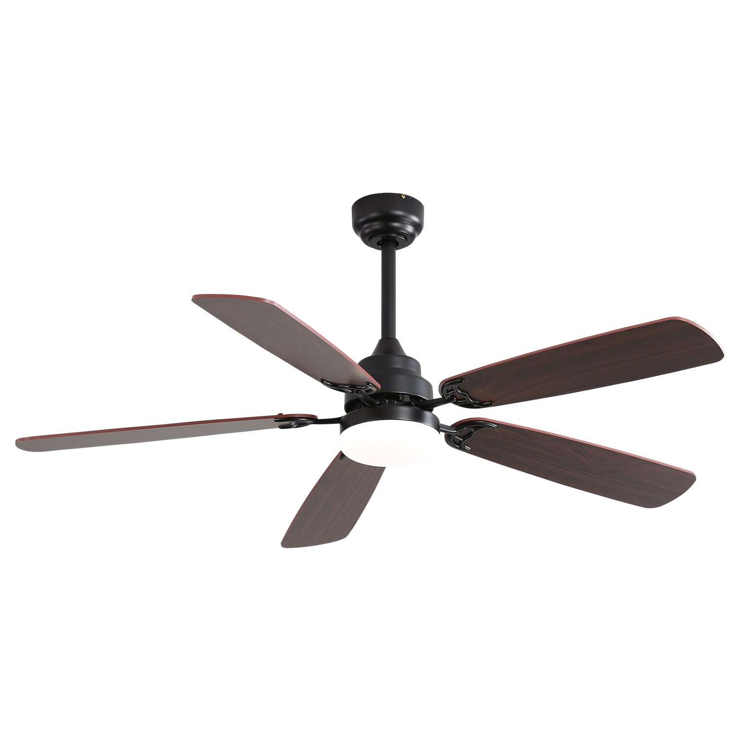 Ventilateur de plafond 52 pouces LED dimmable, moteur DC silencieux, 5 pales, 6 vitesses, télécommande multifonction, design moderne réversible - 2