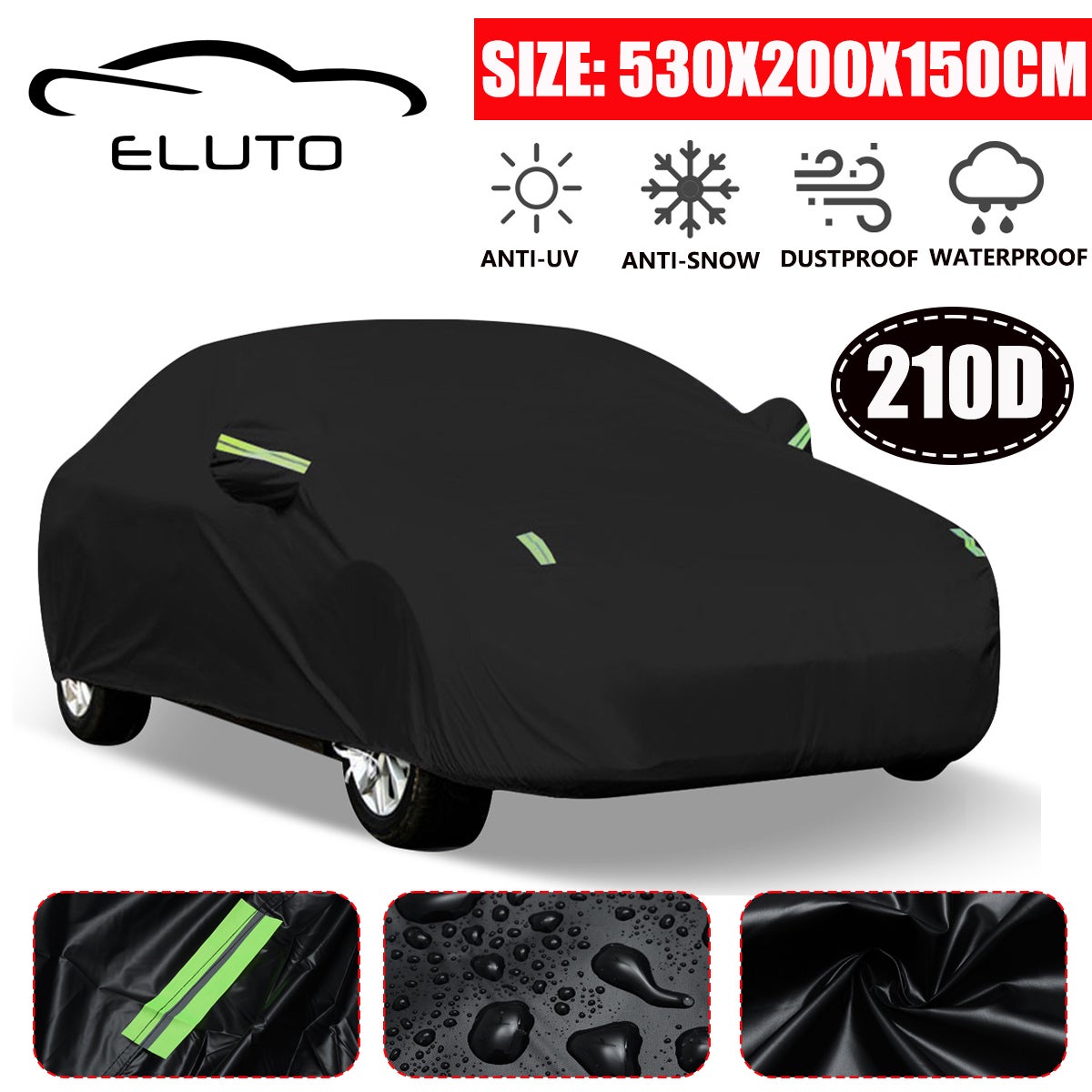 Demi-bâche de voiture pour hiver, été, automne, compatible