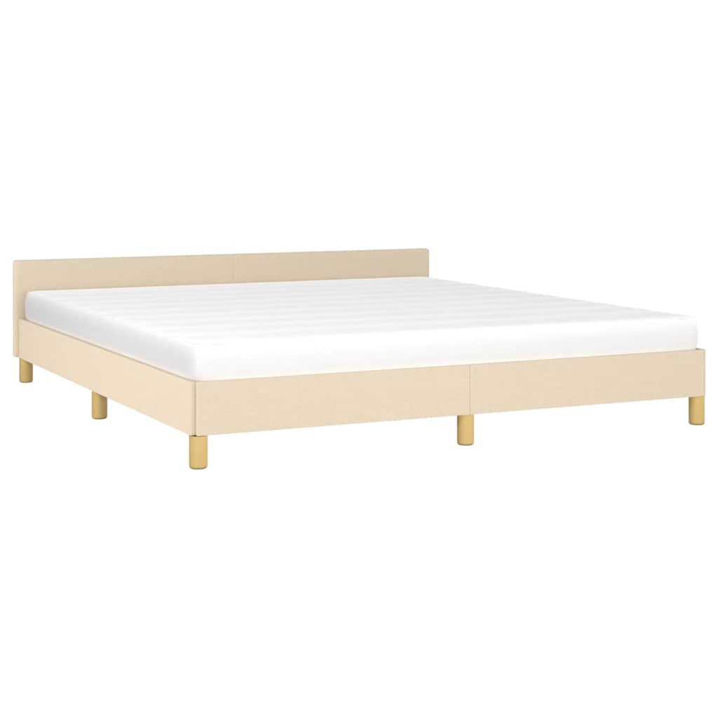 Cadre de lit sans matelas en tissu crème, pour la chambre, 180 × 200 cm - 3