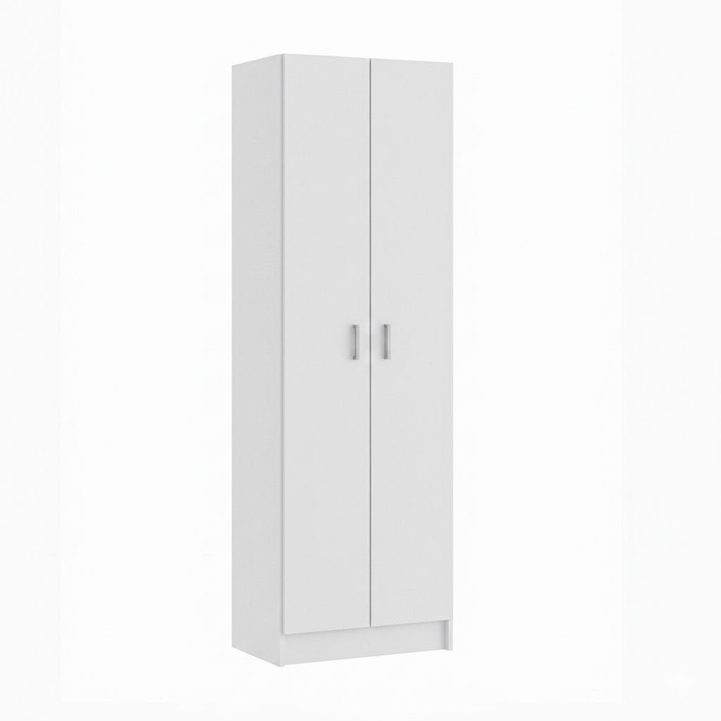 Armario multiusos con múltiples estantes blanco