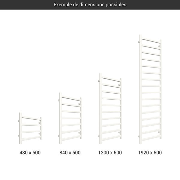 Sèche-serviette eau chaude blanc de 840mm de haut et 500mm de large - 306 Watt - SIM840/500ZXB - 2