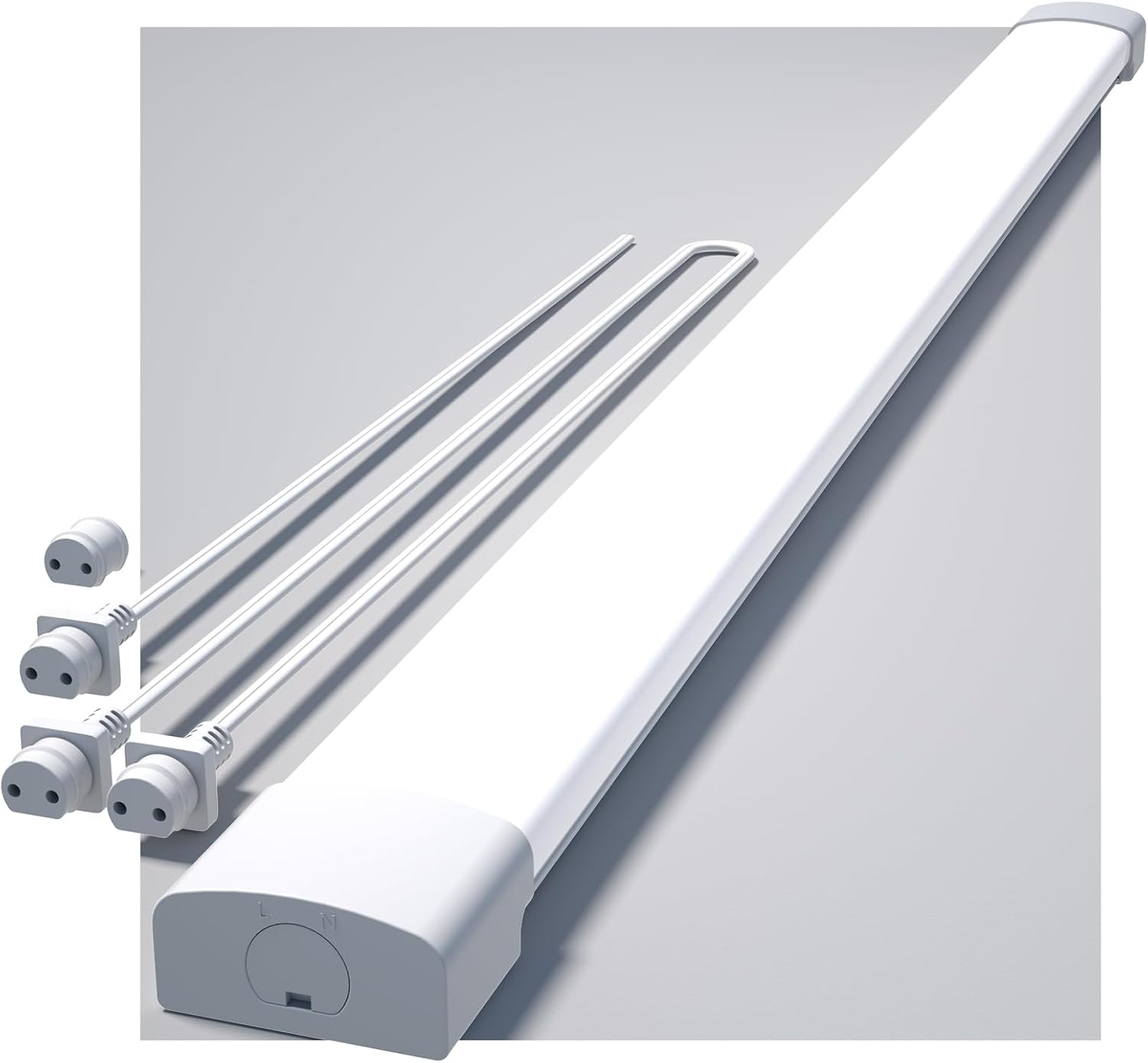 JESLED Tubes LED 120cm 36W 5000K 5940LM - Pack De 6 Avec Douilles Et Câbles, Lumière Atelier Rétractable Pour Garage, Bureau, Cave