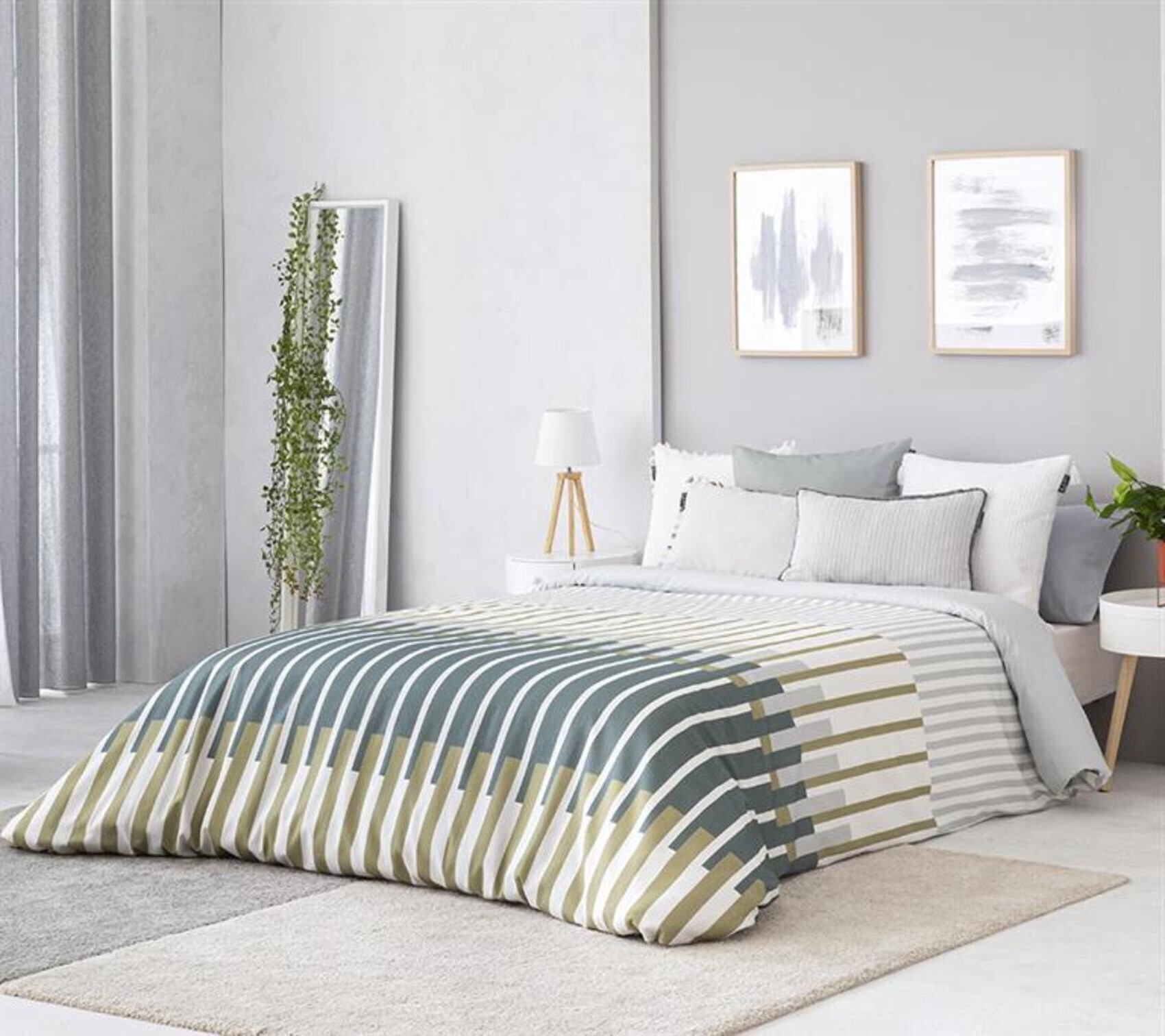 Juego de funda nórdica 3 piezas alava para cama de 90 cm color verde