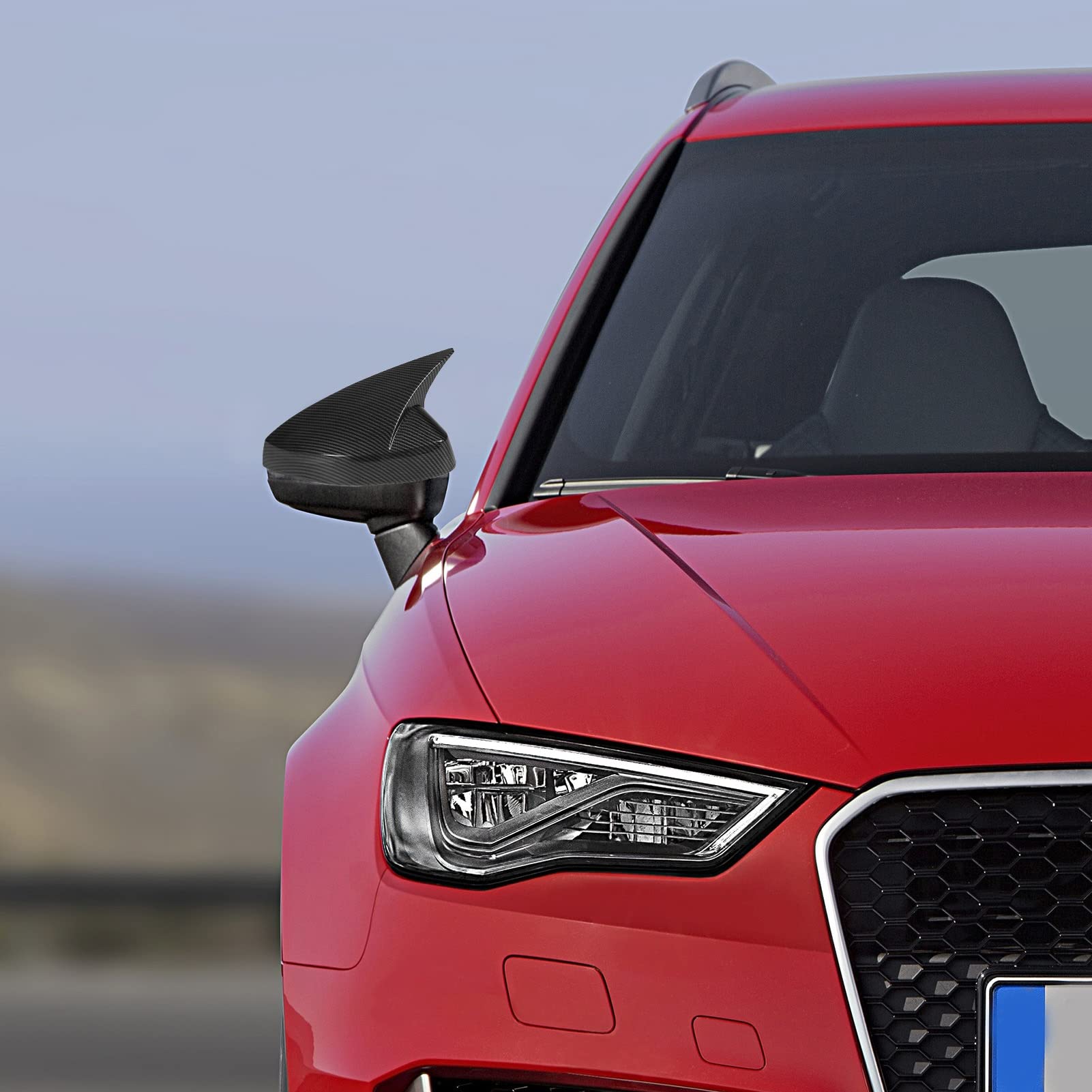 paio di copri specchietti retrovisori laterali per sostituzione alloggiamento specchietto retrovisore per 8V RS3 2013-2019 (stile fibra di carbonio) - 2