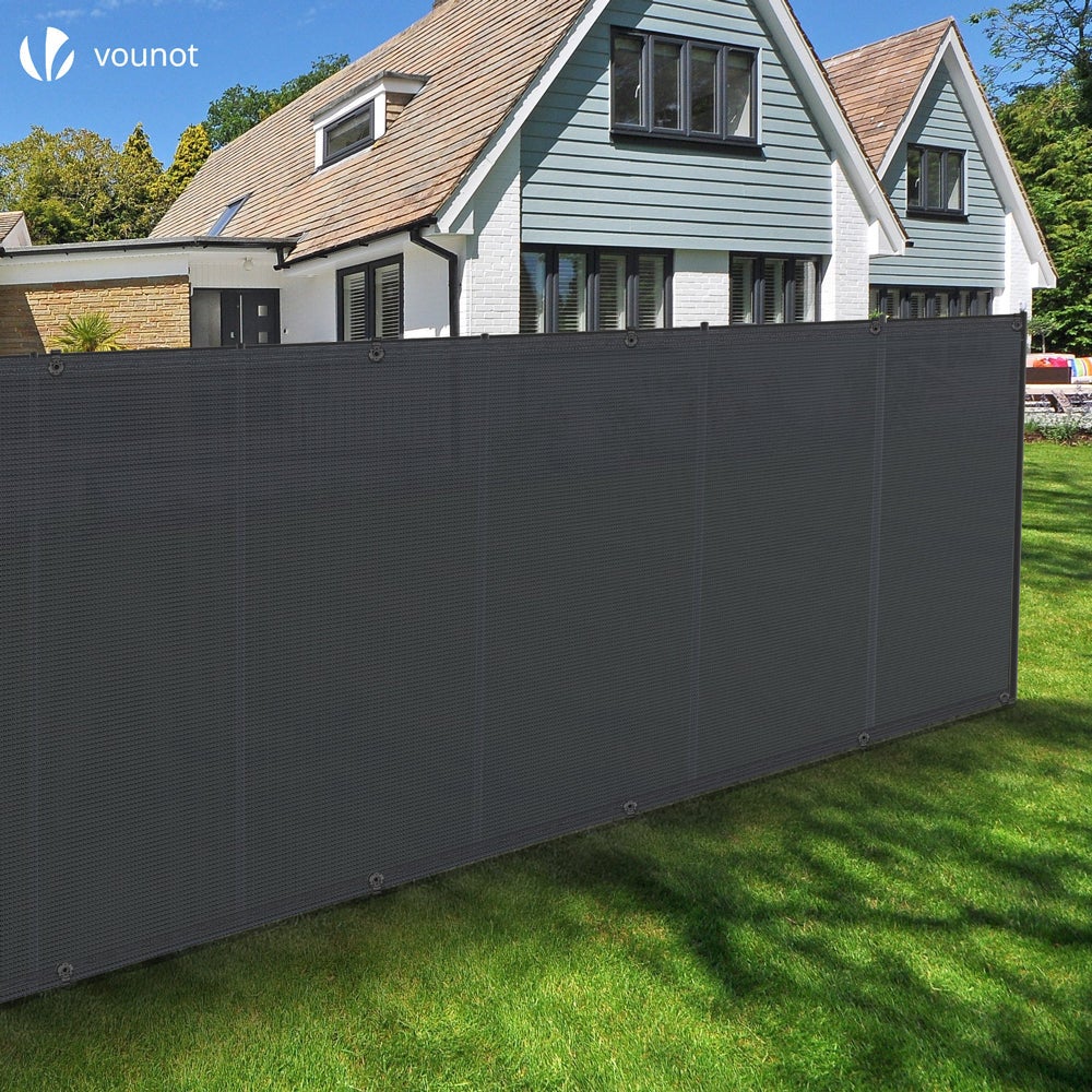 Brise vue occultant en HDPE 150g/m² 1.5x10m avec attaches de fixation anthracite VOUNOT® - 3