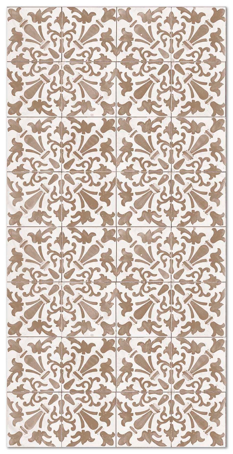 Panorama alfombra vinílica hidráulica geométrica marrón 120x160 cm - alfombra cocina vinilo - alfombra salón antideslizante e ignífuga
