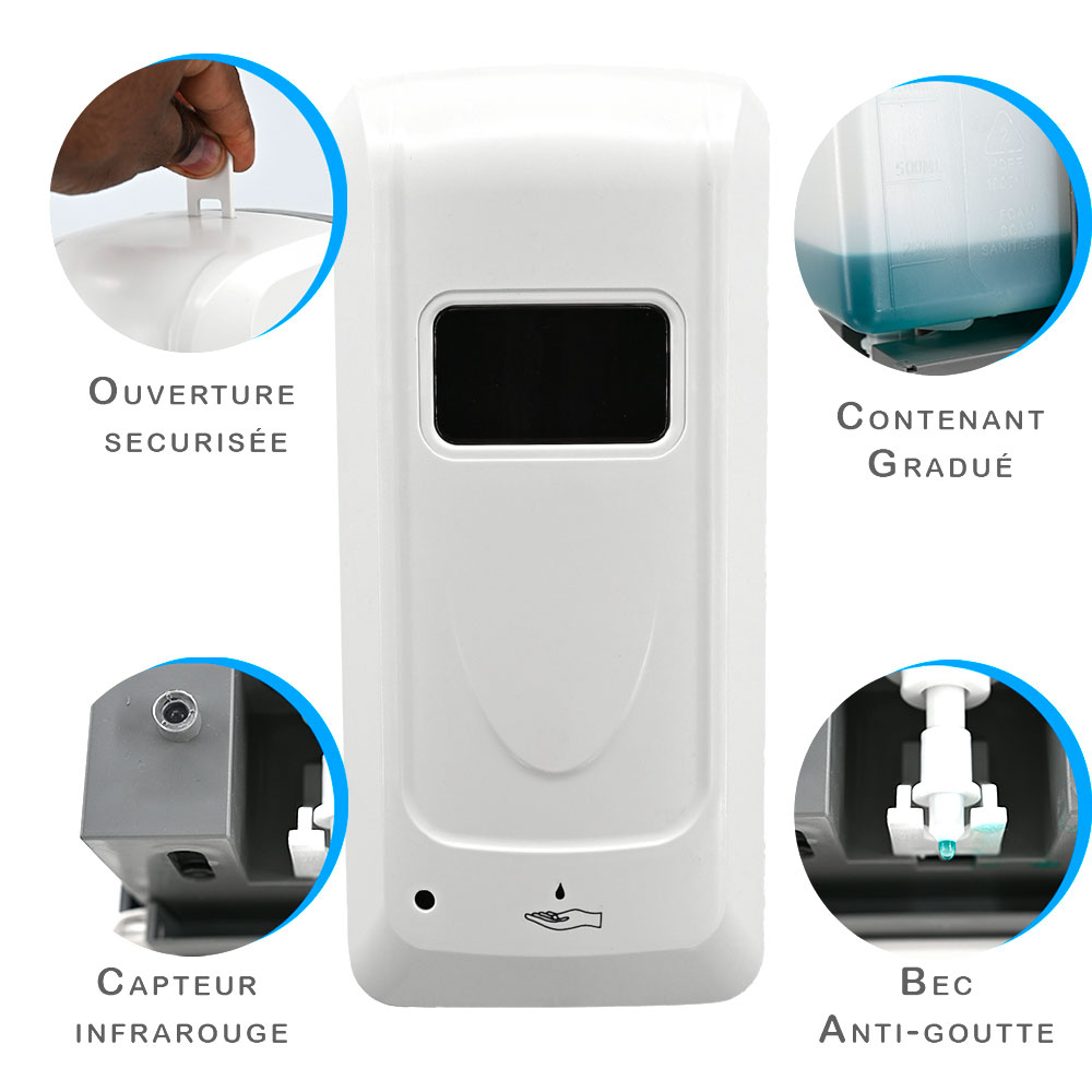 Distributeur automatique de Savon liquide mural sans contact 1L Rechargeable - 3