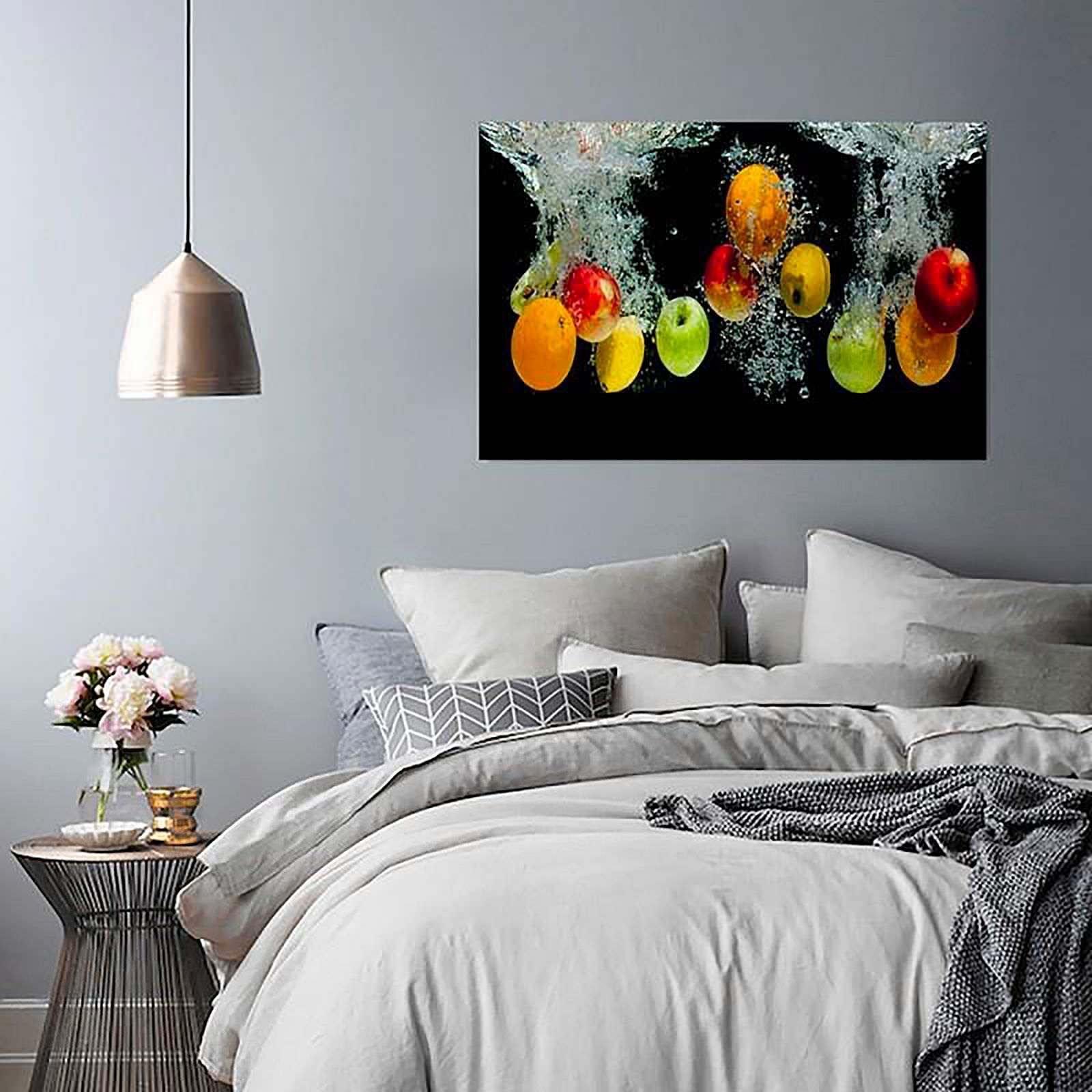 Tableau bois fruits dans l'eau - 40 x 30 cm - 3