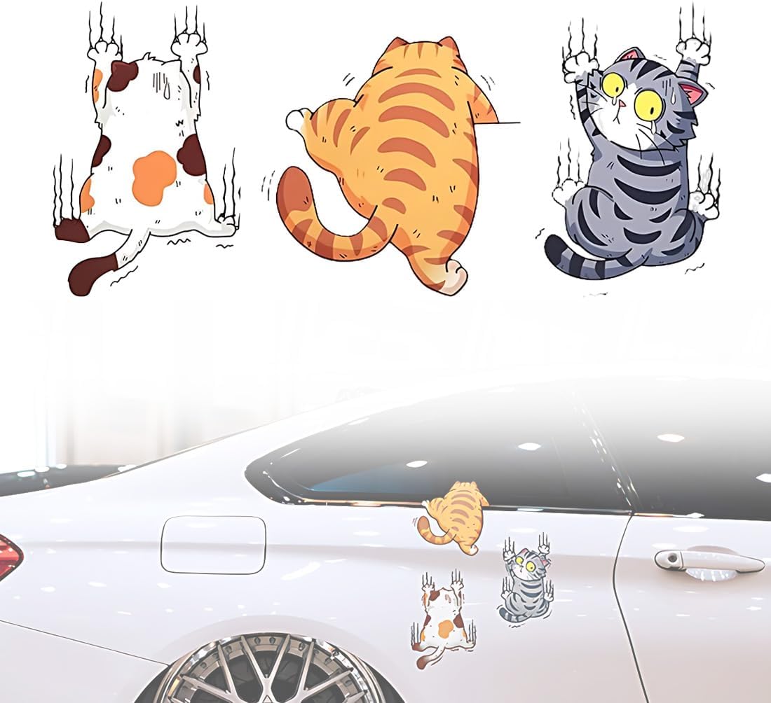 CUHZA 2 Pièces Stickers Voiture Chat, ignon Autocollant Chat