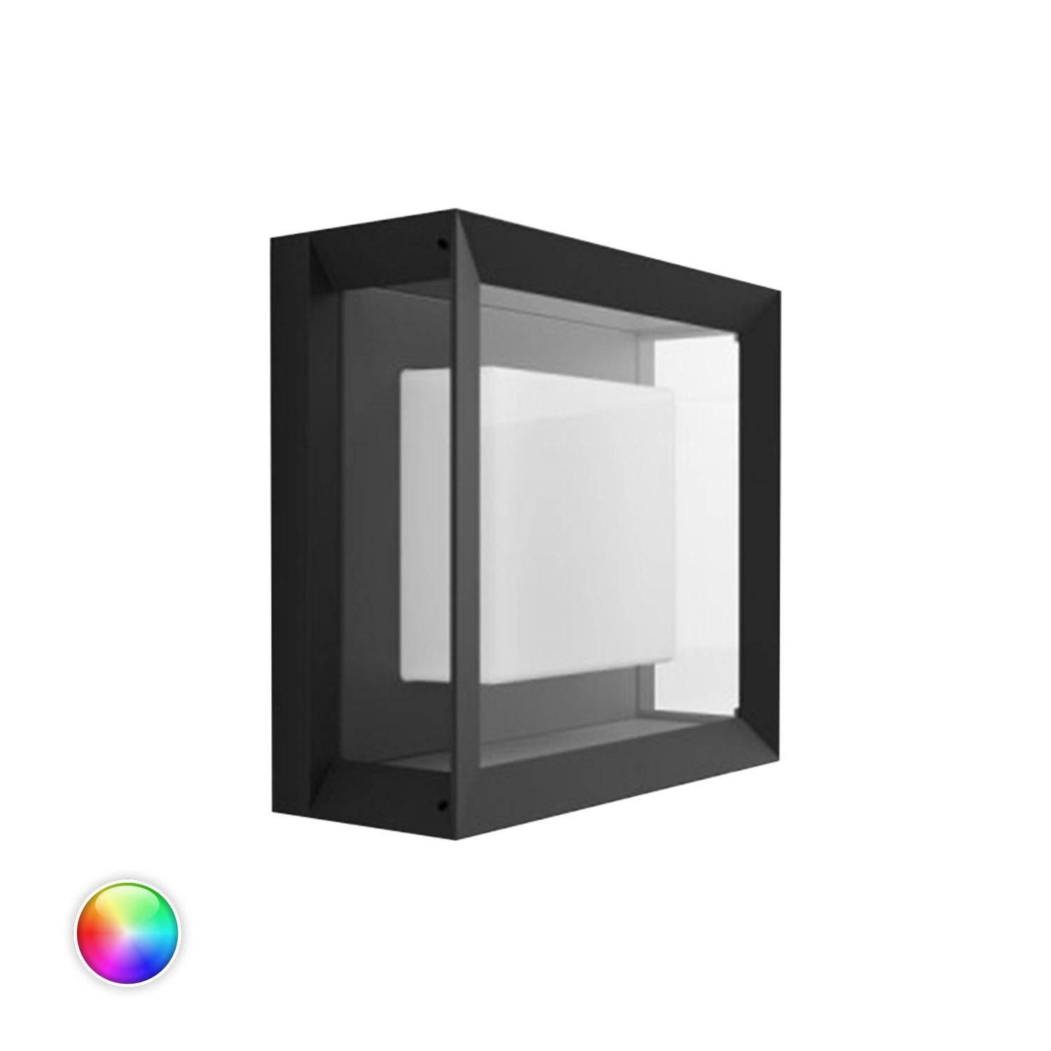 Lampada da parete per esterni Philips Hue White & Color ECONIC in alluminio nero, compatibile con Alexa, Google Assistant e Apple HomeKit. - 3