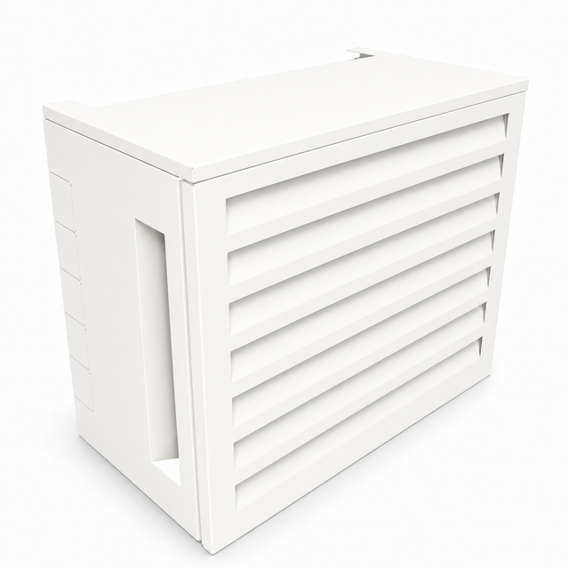 Cache-climatiseur, ATOLE aluminium thermolaqué, blanc, L.90 x H.69 x P.50 cm